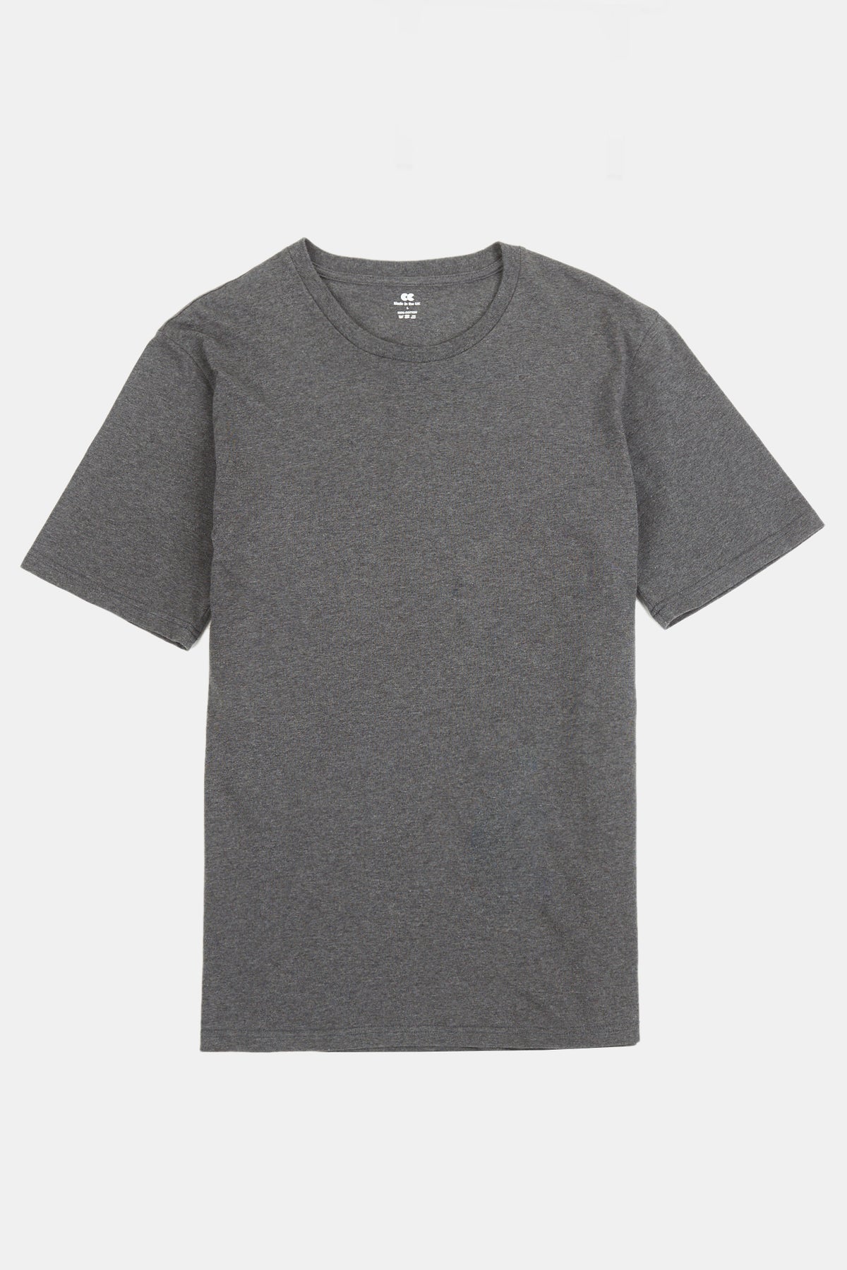 
            short sleeve t-shirt in charcoal flat lay