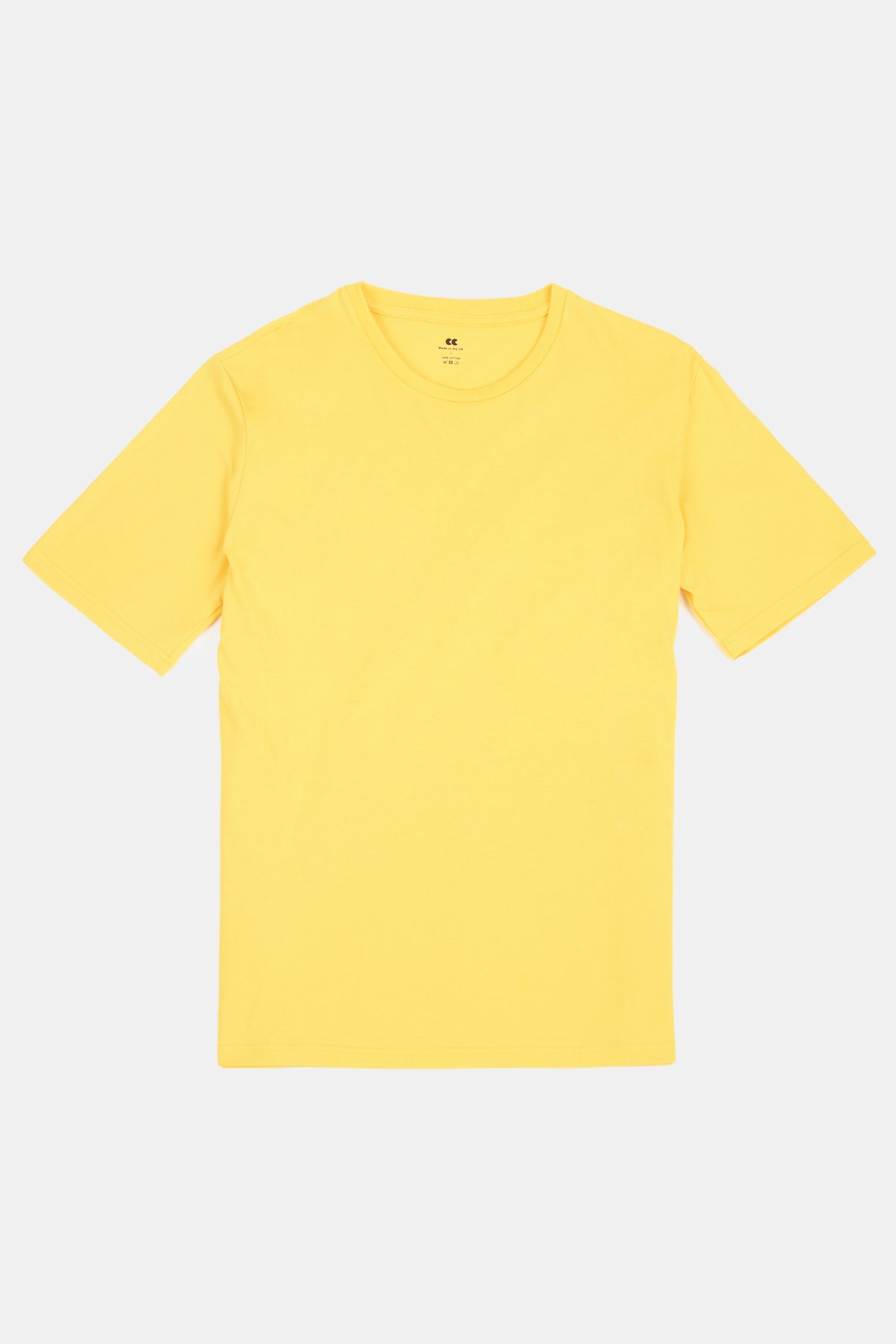 
            men&#39;s short sleeve t-shirt in sunshine yellow flat lay
