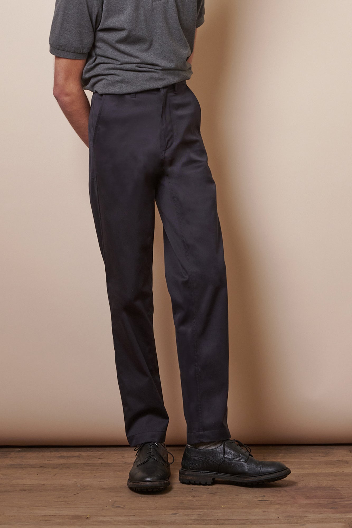 Men's Slim Lightweight Stretch Cotton Twill Chinos - Navy
