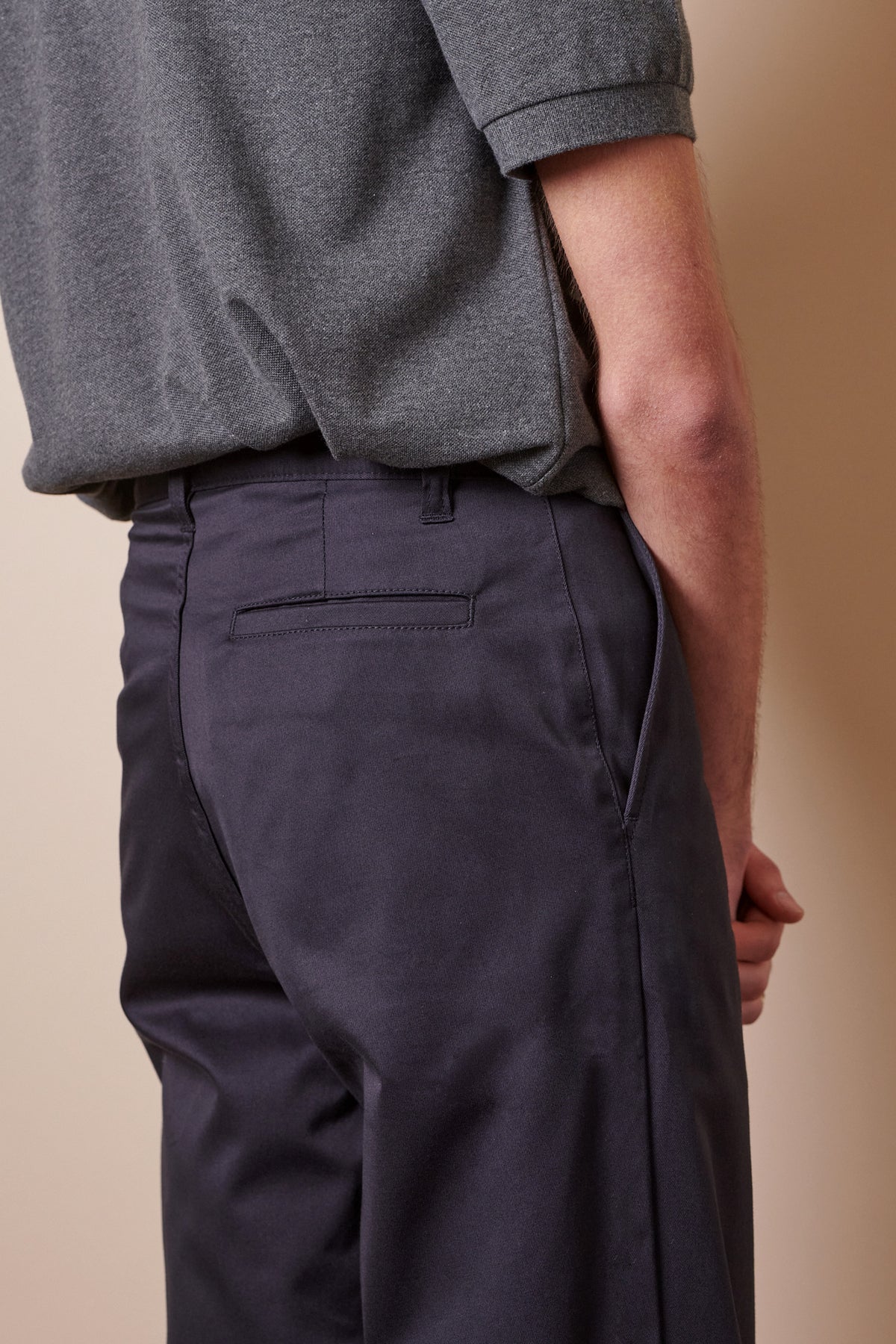 
            Image showing back pocket of male wearing Men&#39;s Slim Stretch Chino in navy
