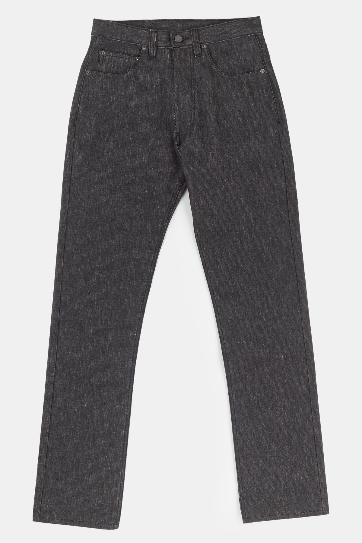 
            Flatlay image of men&#39;s straight cut jeans in black