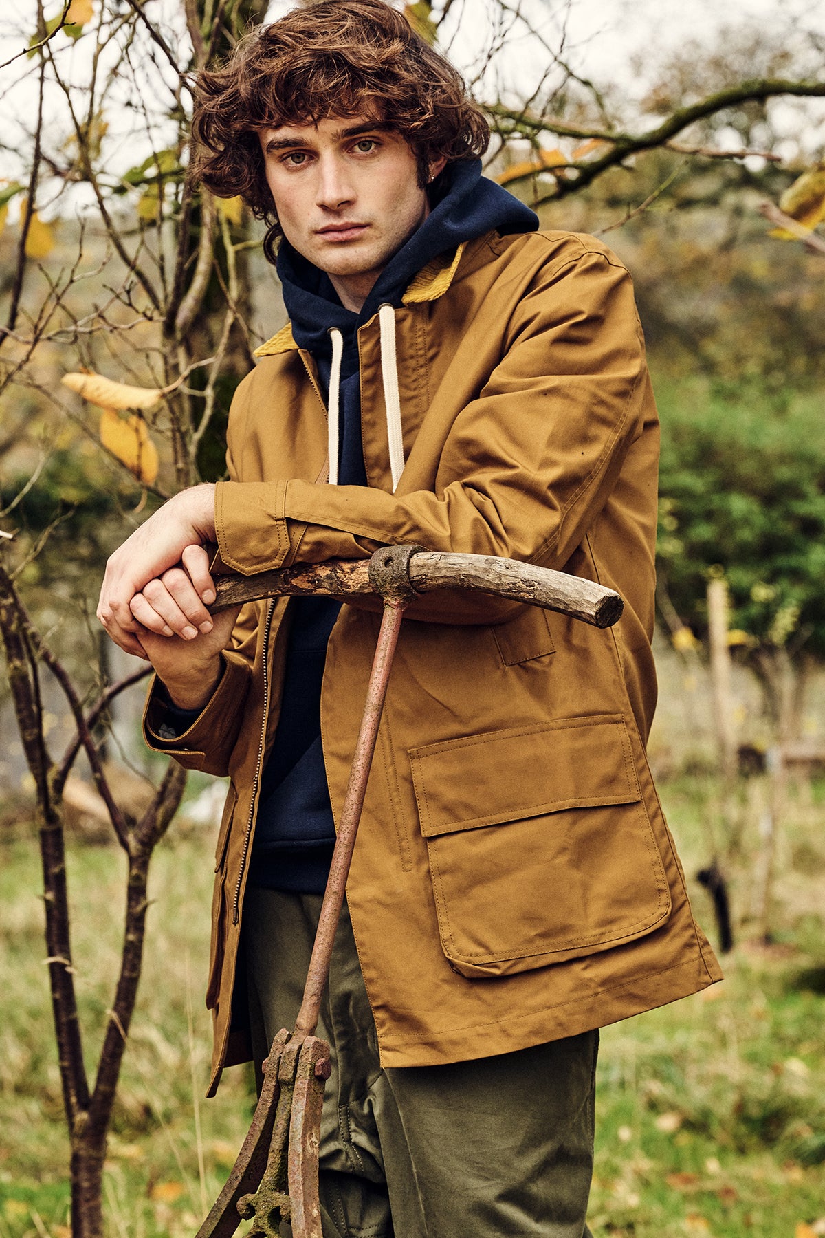 Men's Waxed Car Coat - Dark Tan