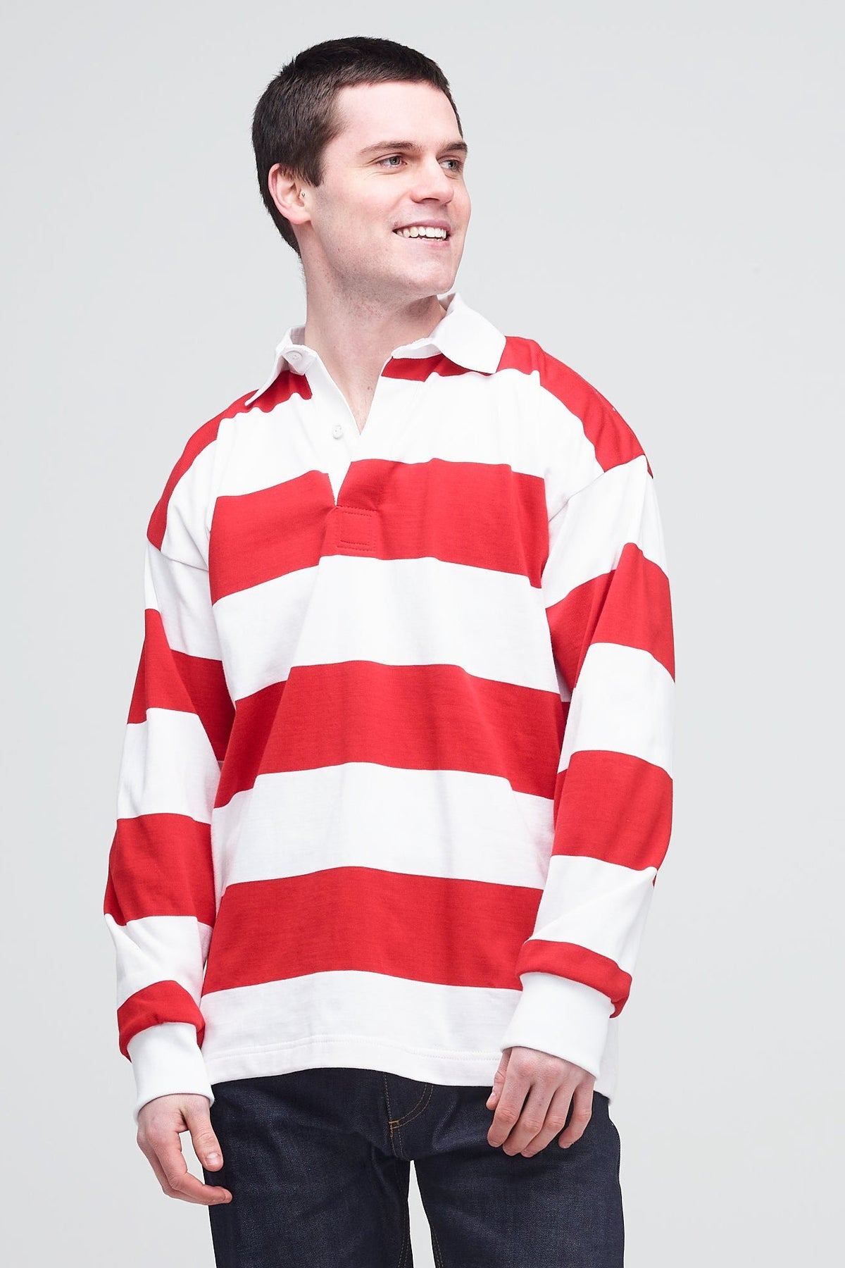 
                 Male_Wide-Stripped-Rugby-Shirt_Red-White_Front