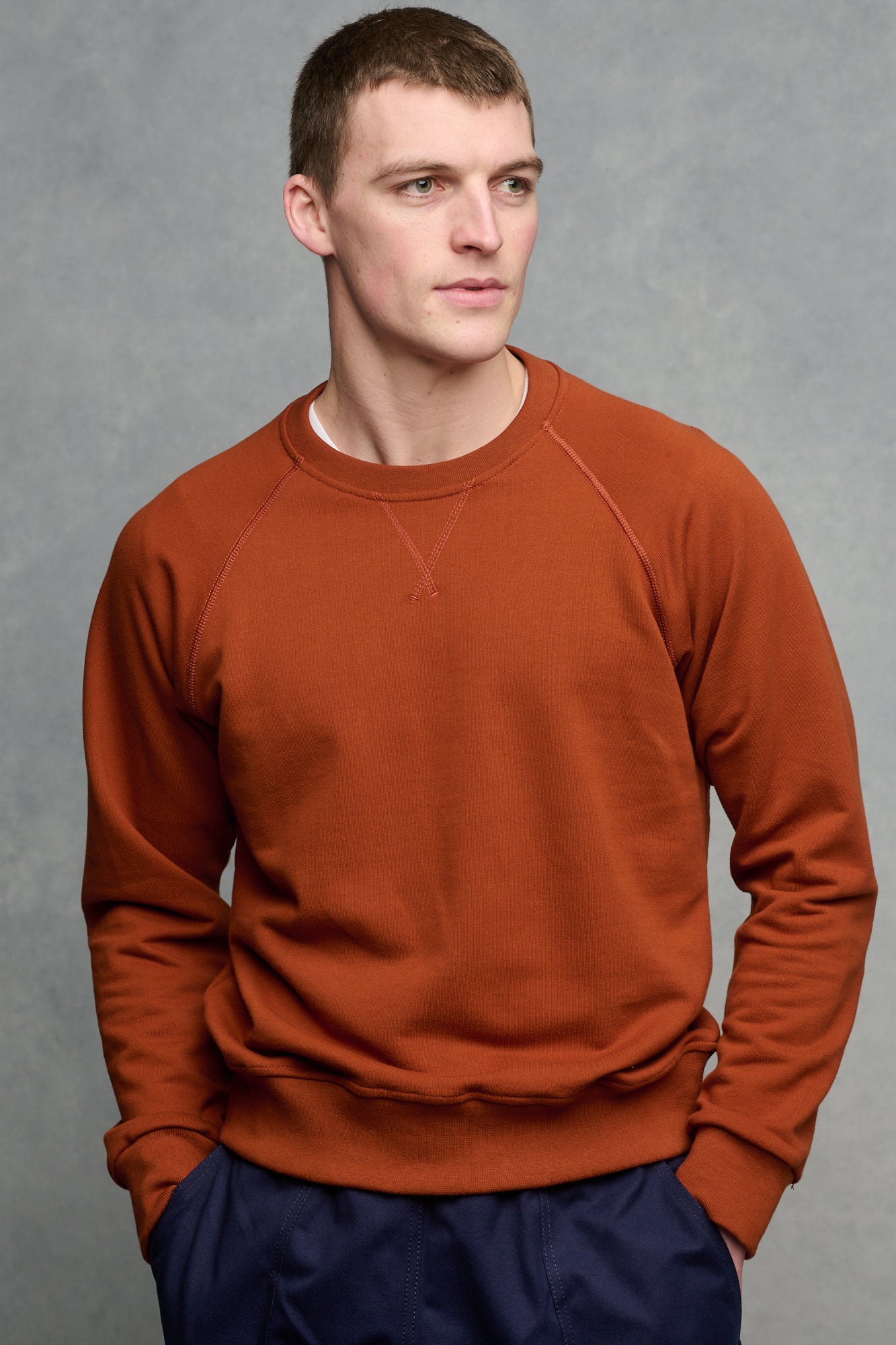 Men's Raglan Sweatshirt - Cinnamon - Community Clothing