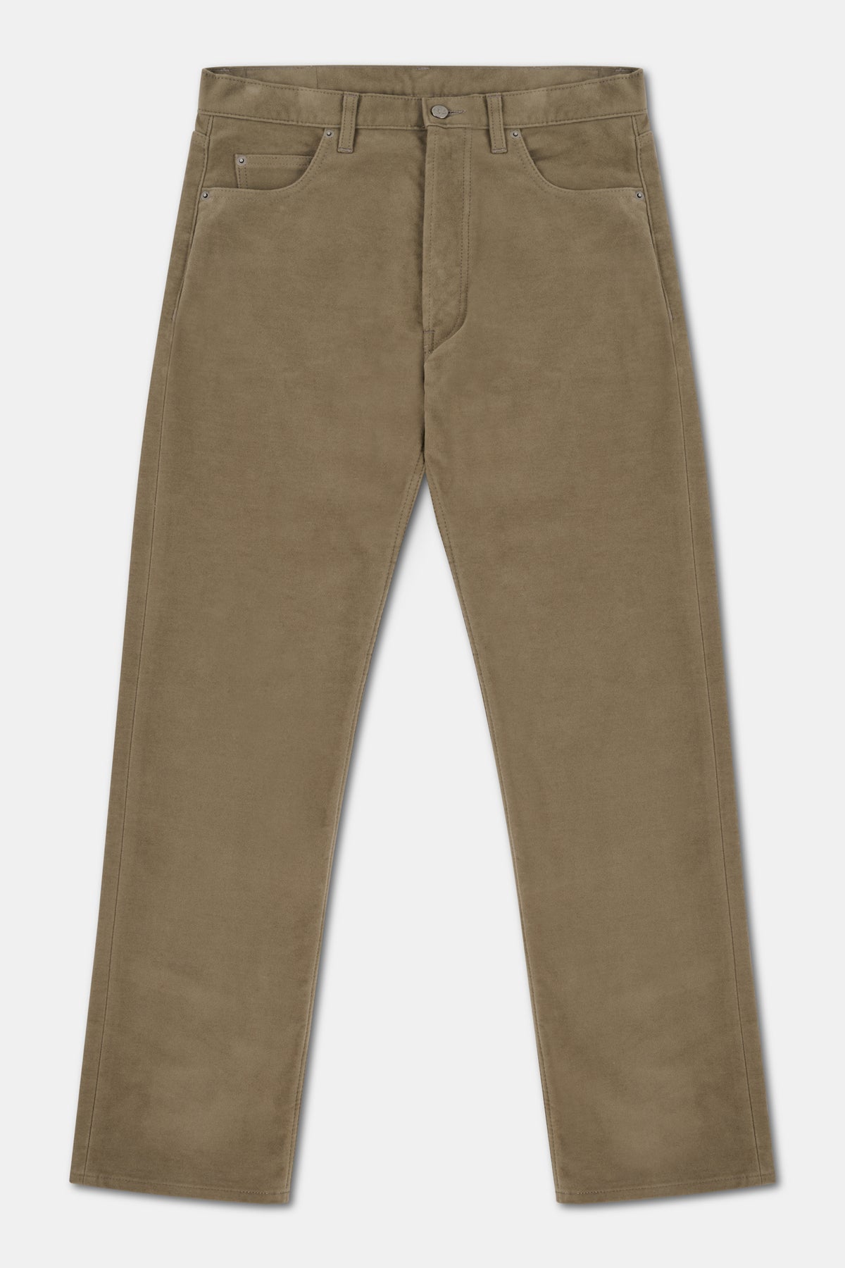 Mens Arran Loose Fit Moleskin Jean - Olive