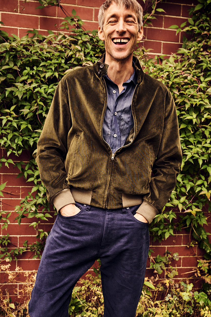 Men's Corduroy Harrington Jacket - Olive