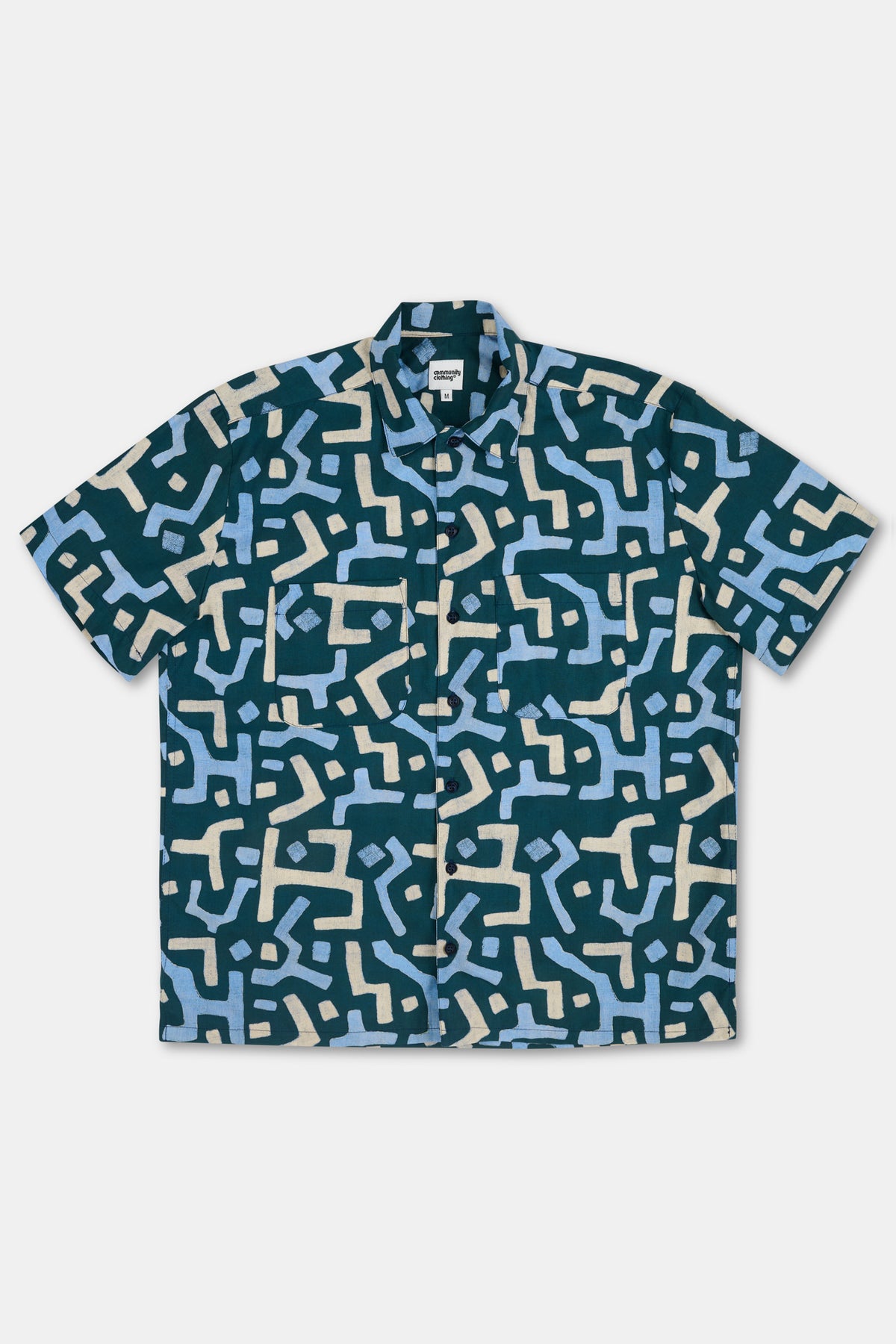 MARC KUBA SHORT SLEEVE BOWLING SHIRT - BLUE