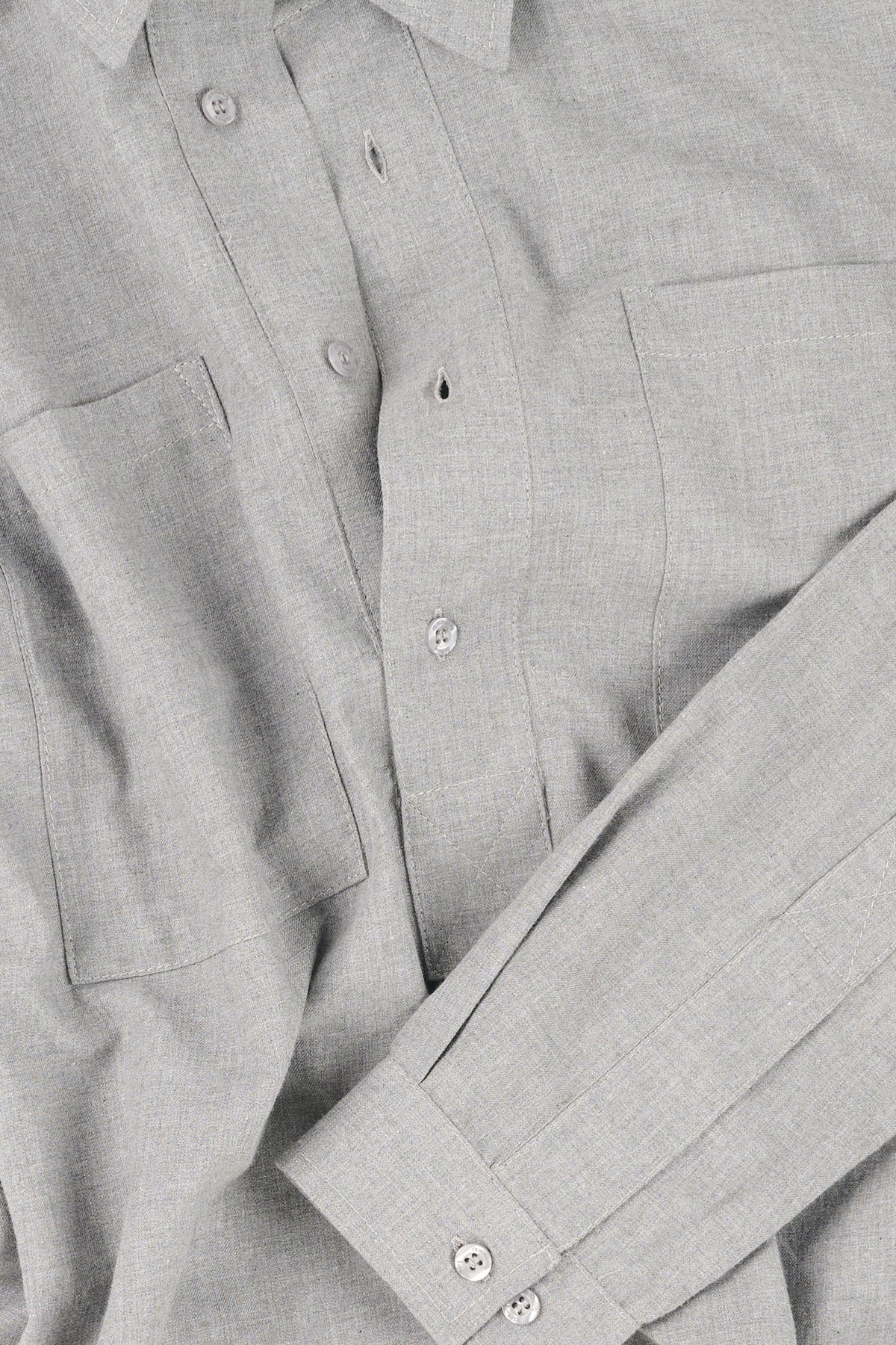 Mens Oli Half Placket Brushed Ctn Shirt - Grey