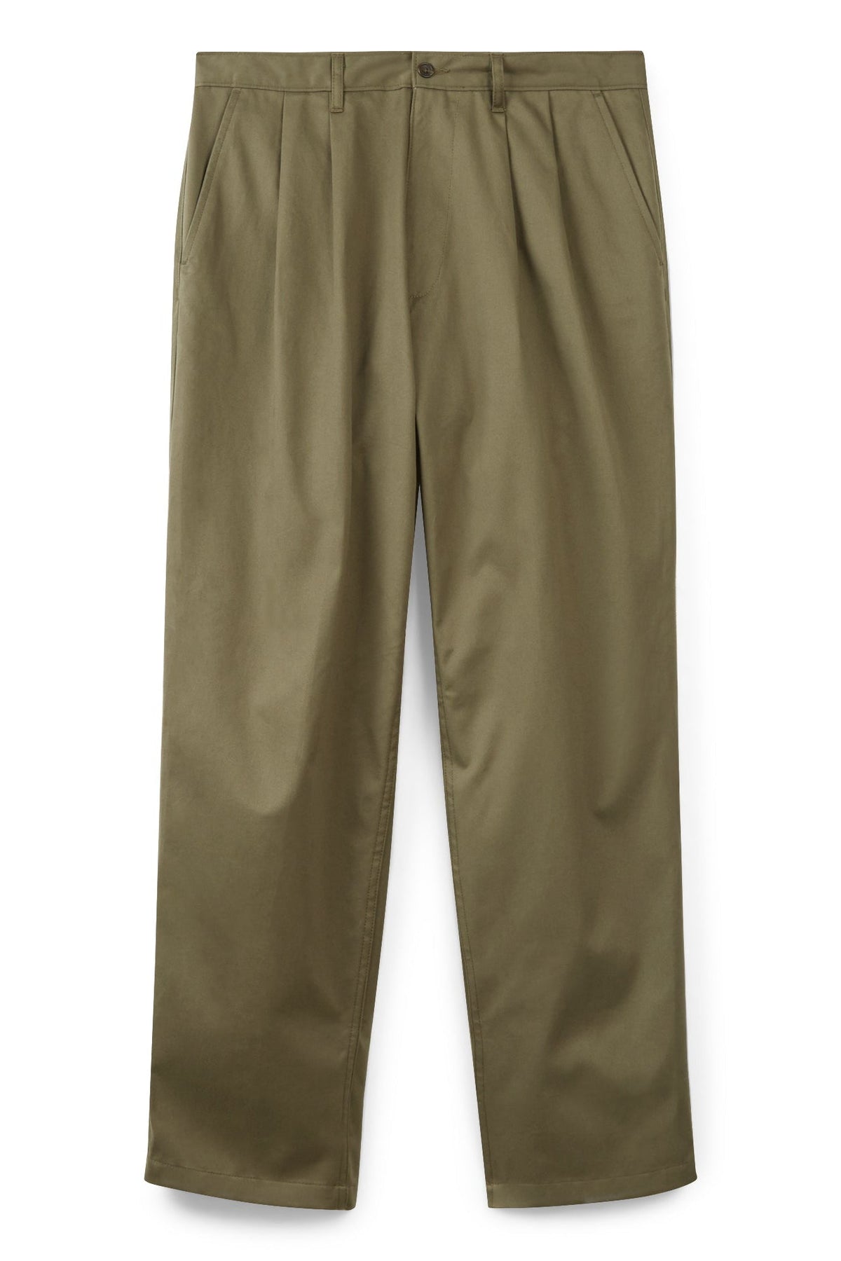 
            Men&#39;s Cotton Chino - Pleated - Olive - Community Clothing