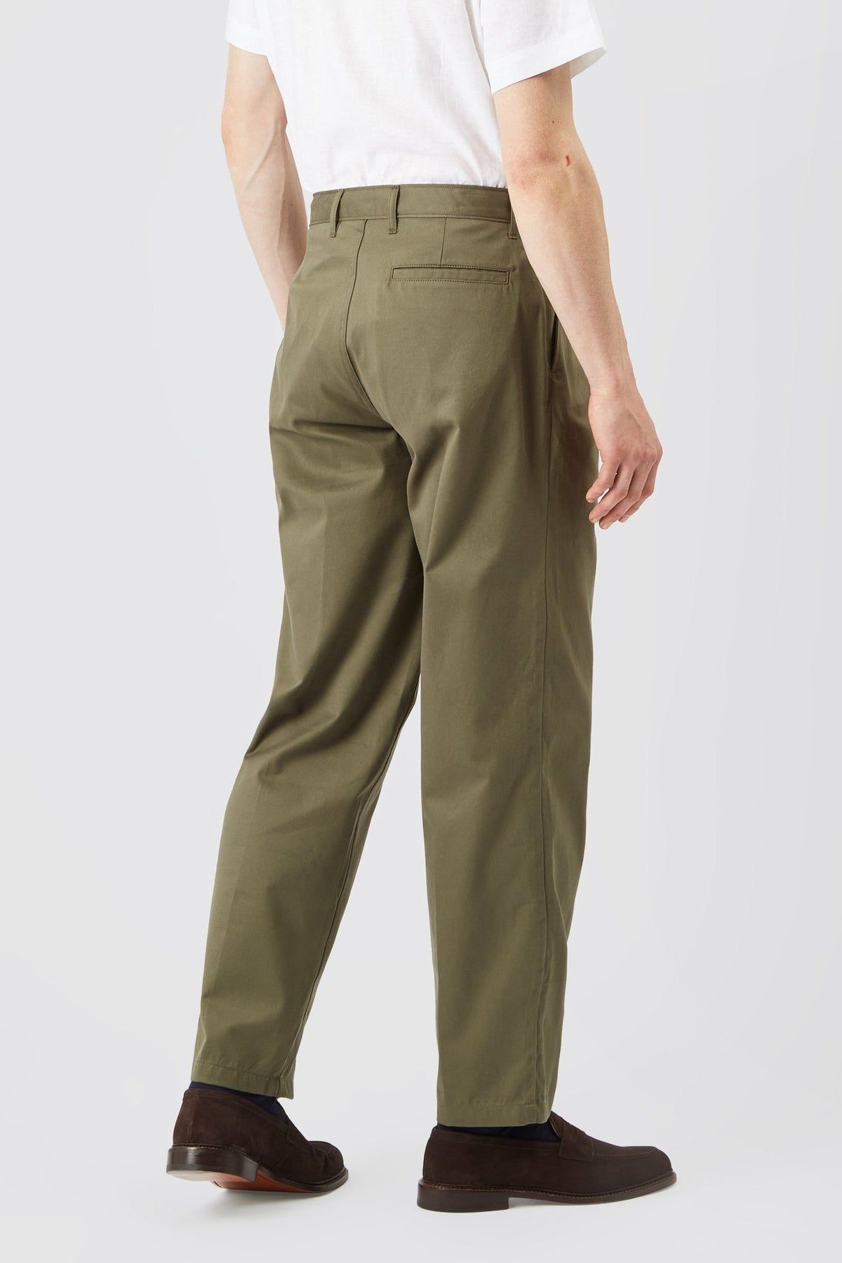 Men's Cotton Chino - Pleated - Olive - Community Clothing