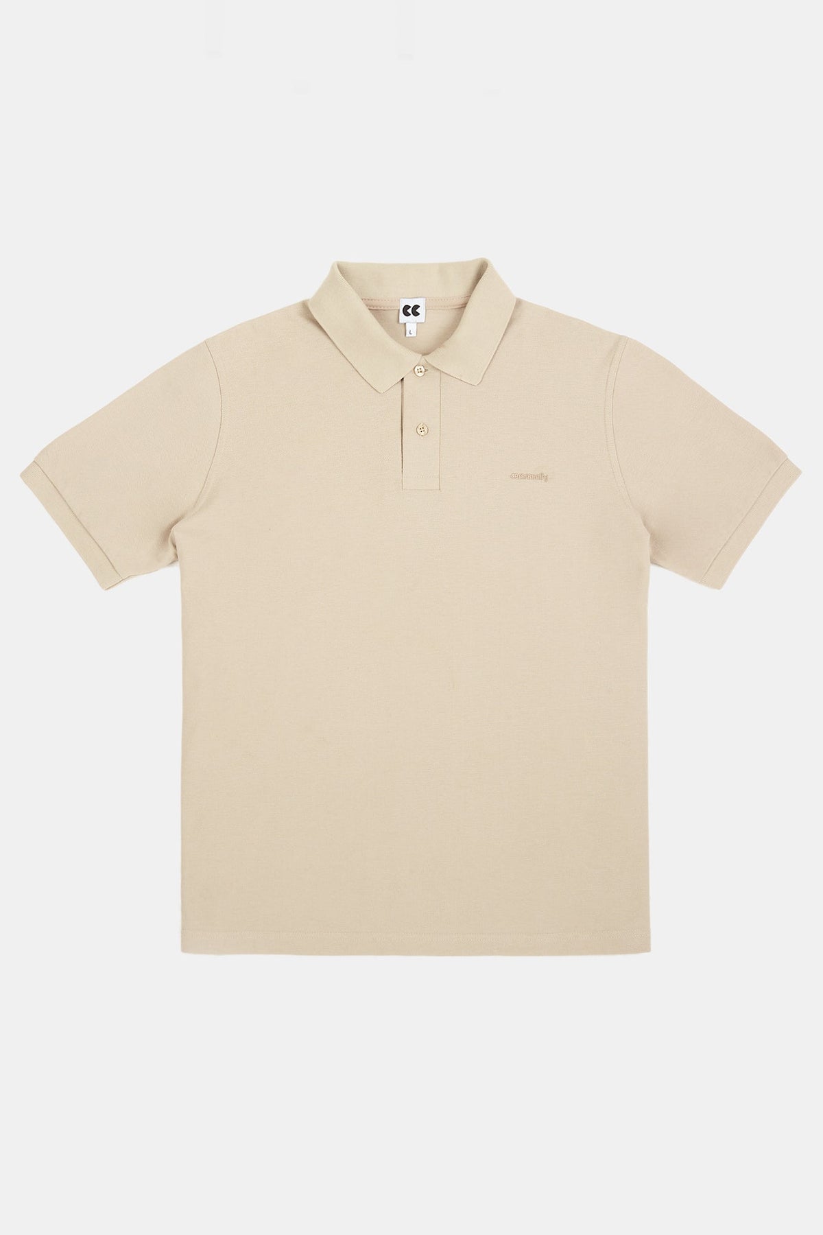 
            Short Sleeve Polo Shirt - Stone flat lay