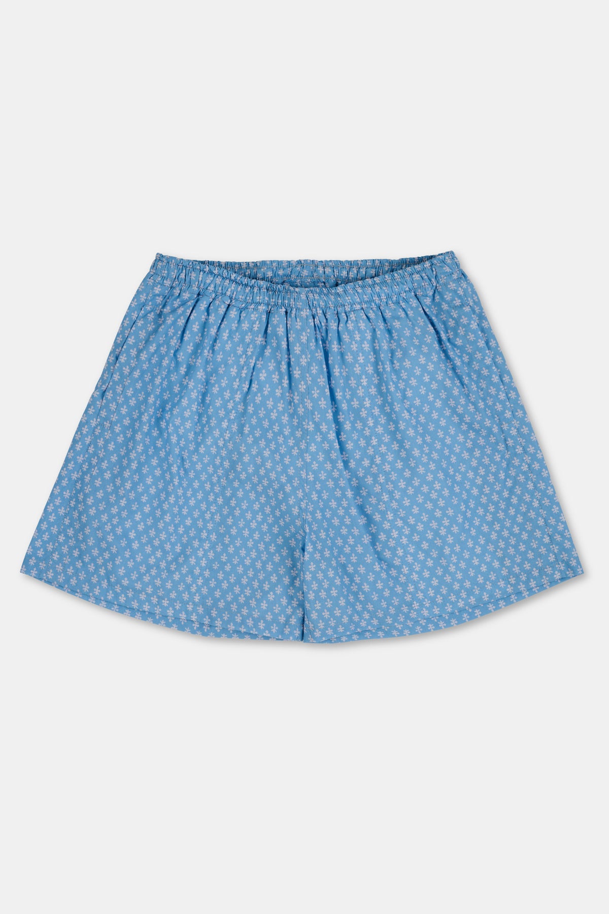 Wilkie Fleur de Lis Print Swim Short - Blue/Bone