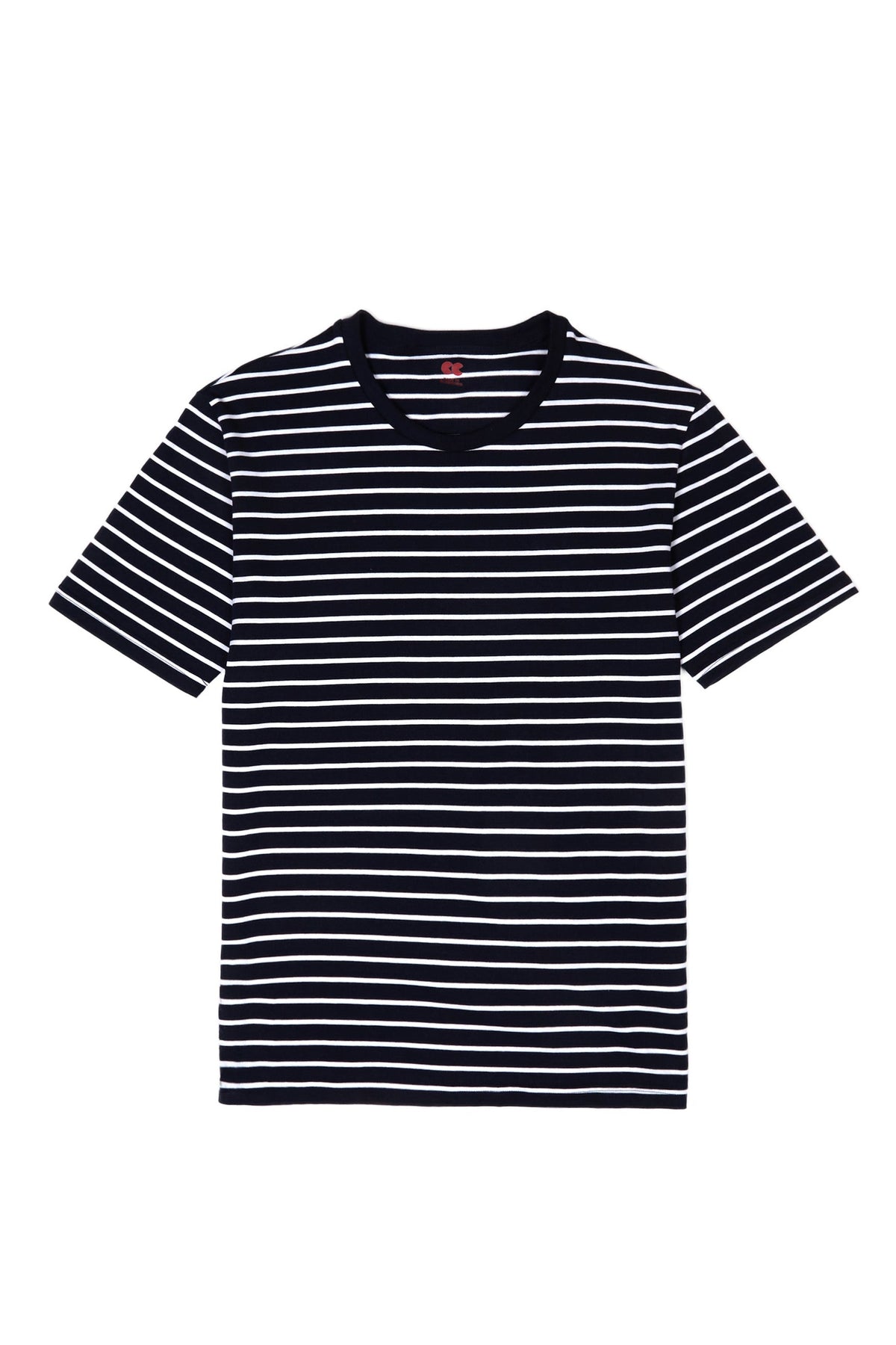 
            Men&#39;s Short Sleeve Stripe T-Shirt Navy/Thin White - Community Clothing
