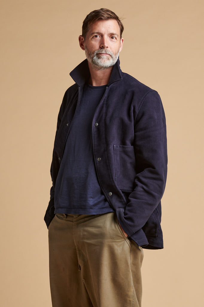 Men's Carter Moleskin Chore Jacket - Navy - Community Clothing