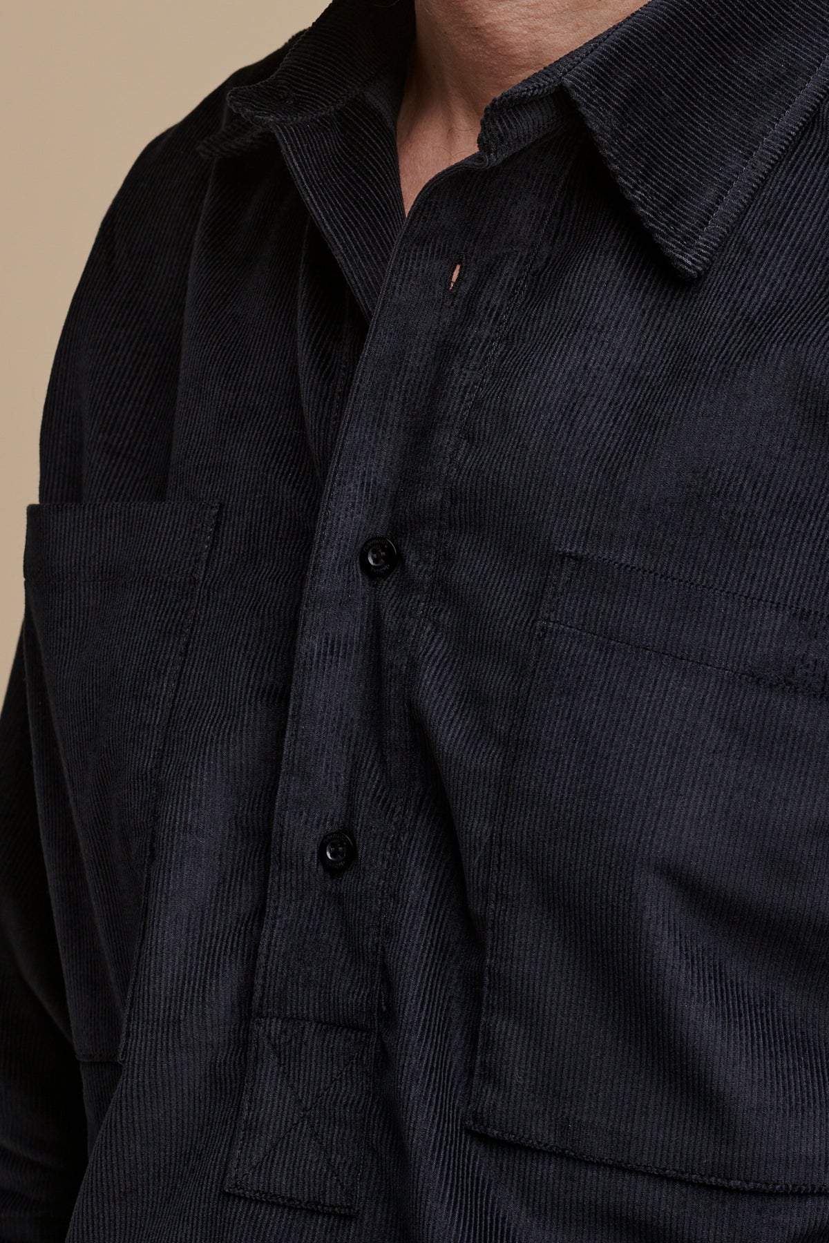 
            Men&#39;s Oli Half Placket Needle Cord Shirt - Navy