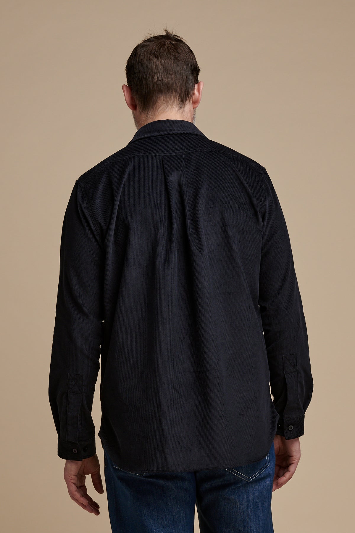 
            Men&#39;s Oli Half Placket Needle Cord Shirt - Navy