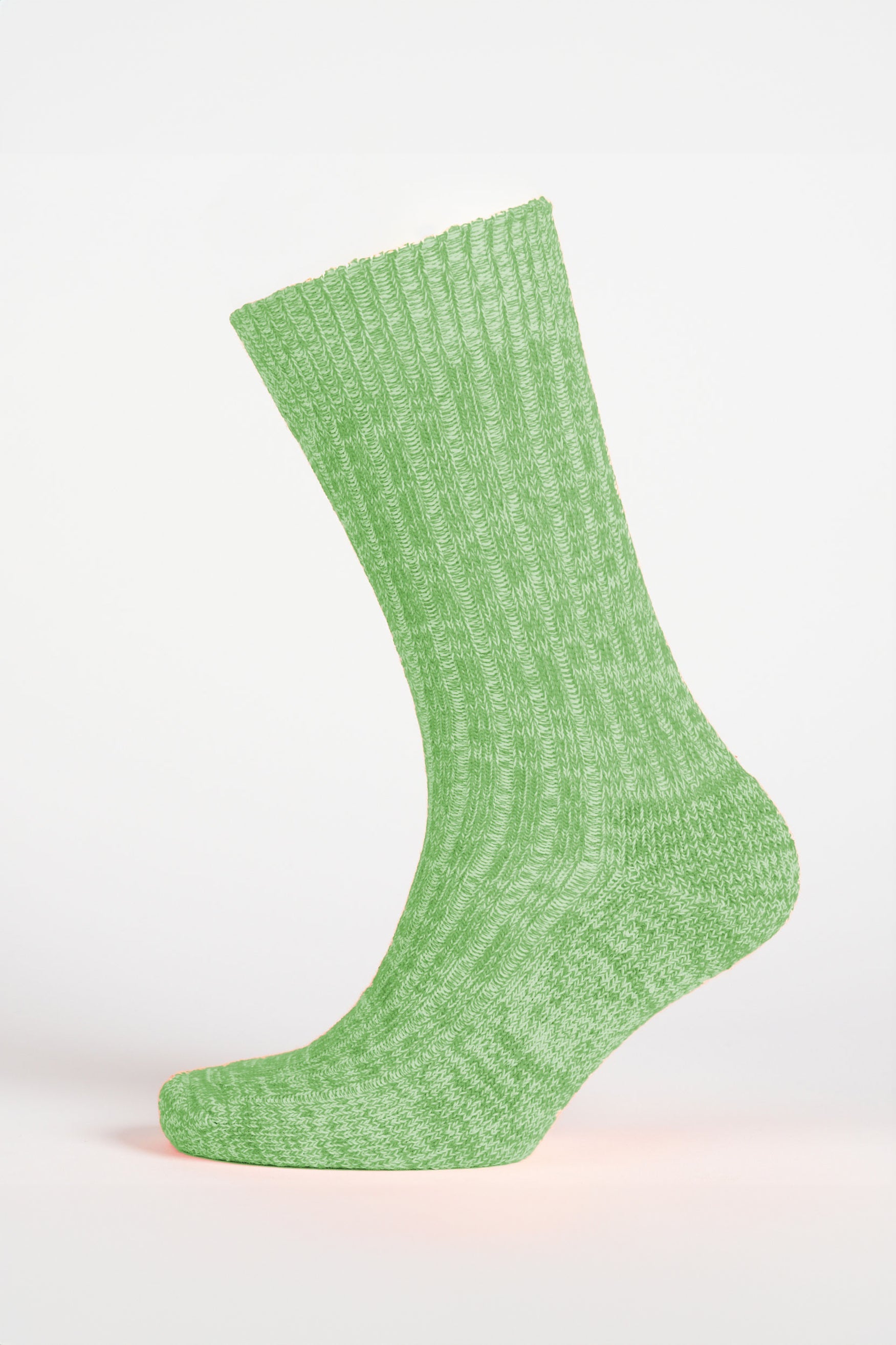 Cushioned Cotton Walking Sock - Green/White - Community Clothing