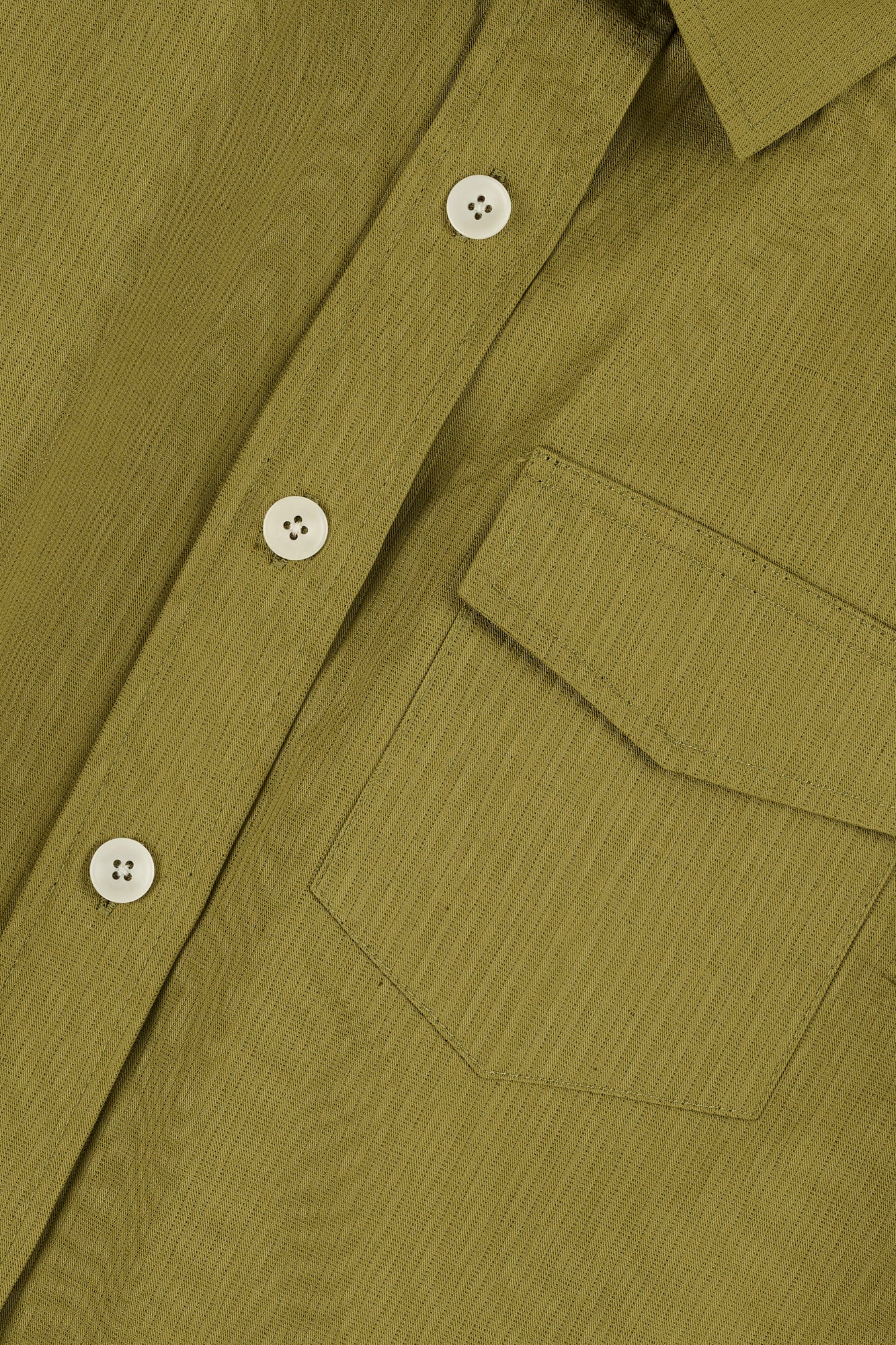 Penny Cropped Shirt Cotton Hemp - Light Olive