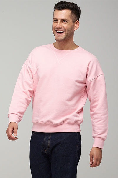 
            Men&#39;s Drop Shoulder Sweatshirt Pink - Community Clothing