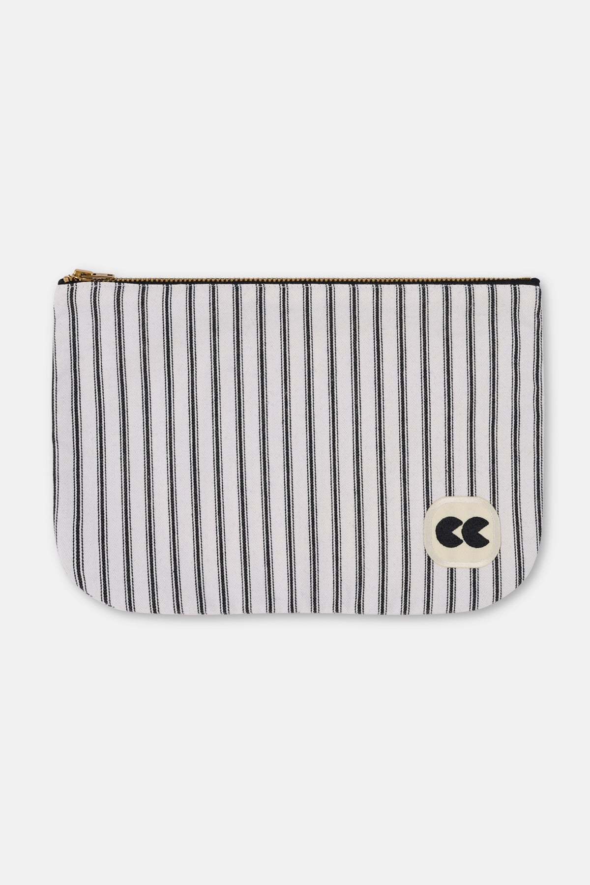 Pouch Small- White/Black Stripe