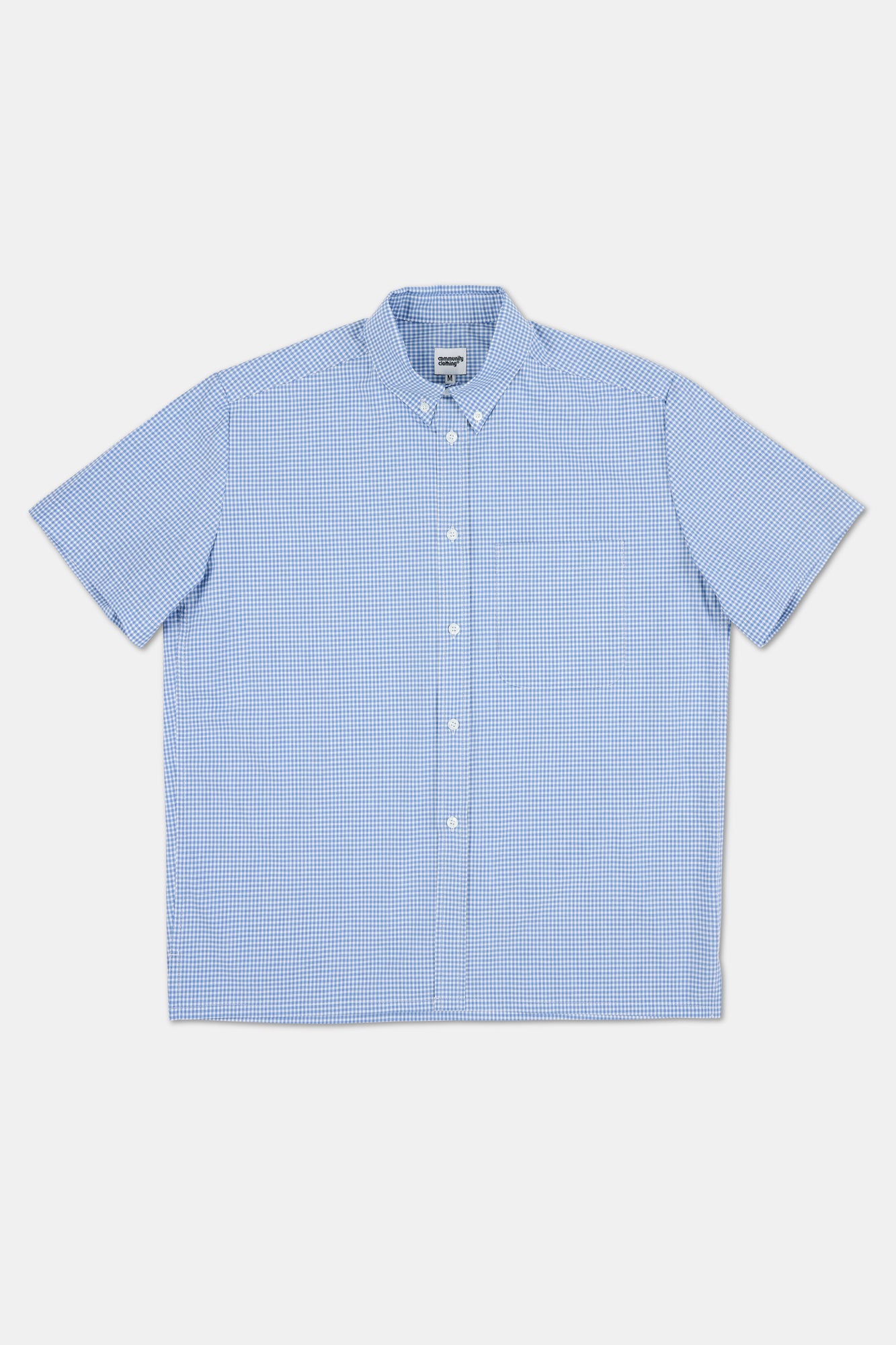 RALPH SHORT SLEEVE BUTTON DOWN COLLAR SHIRT - BLUE