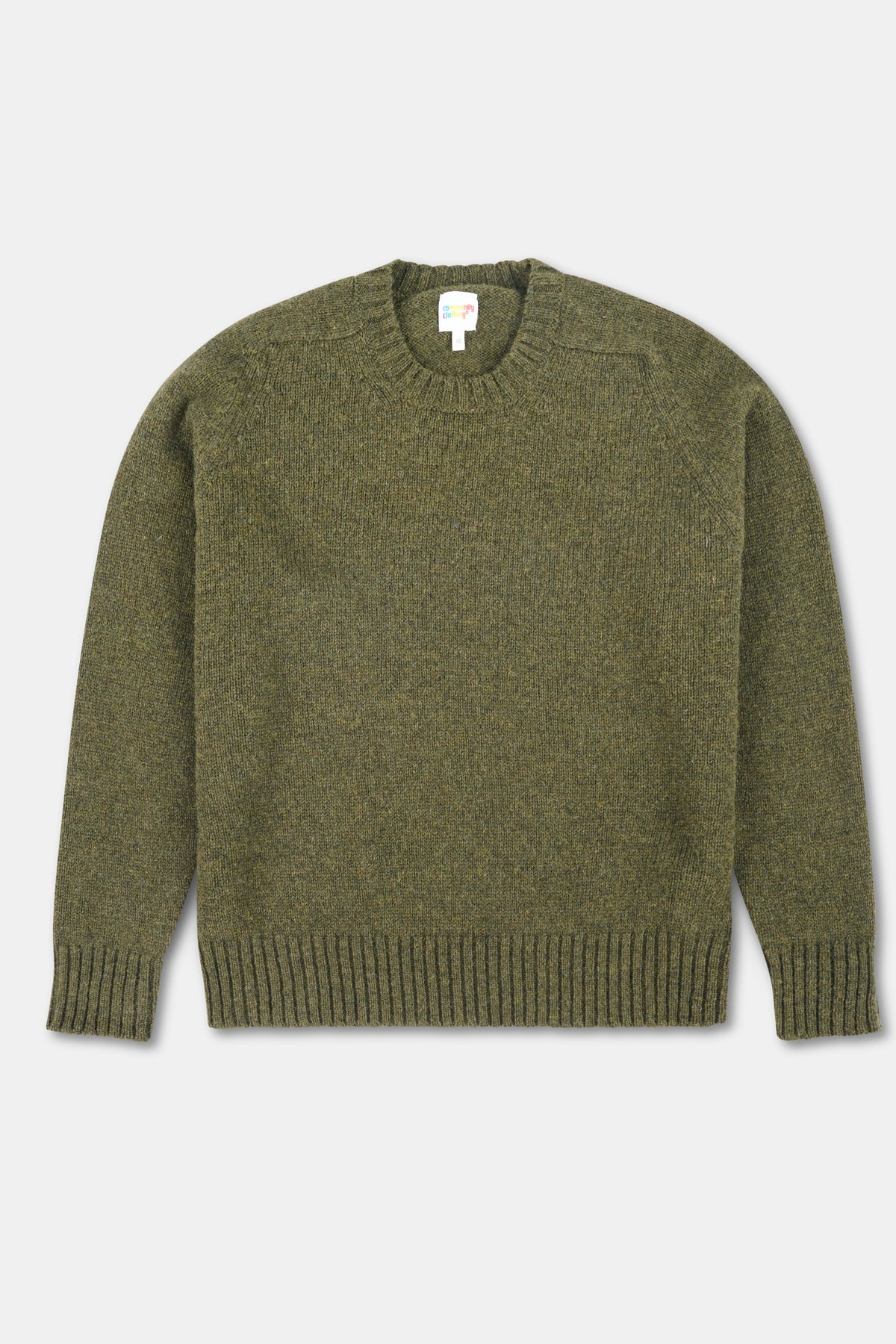 Men's Shetland Jumper - Olive