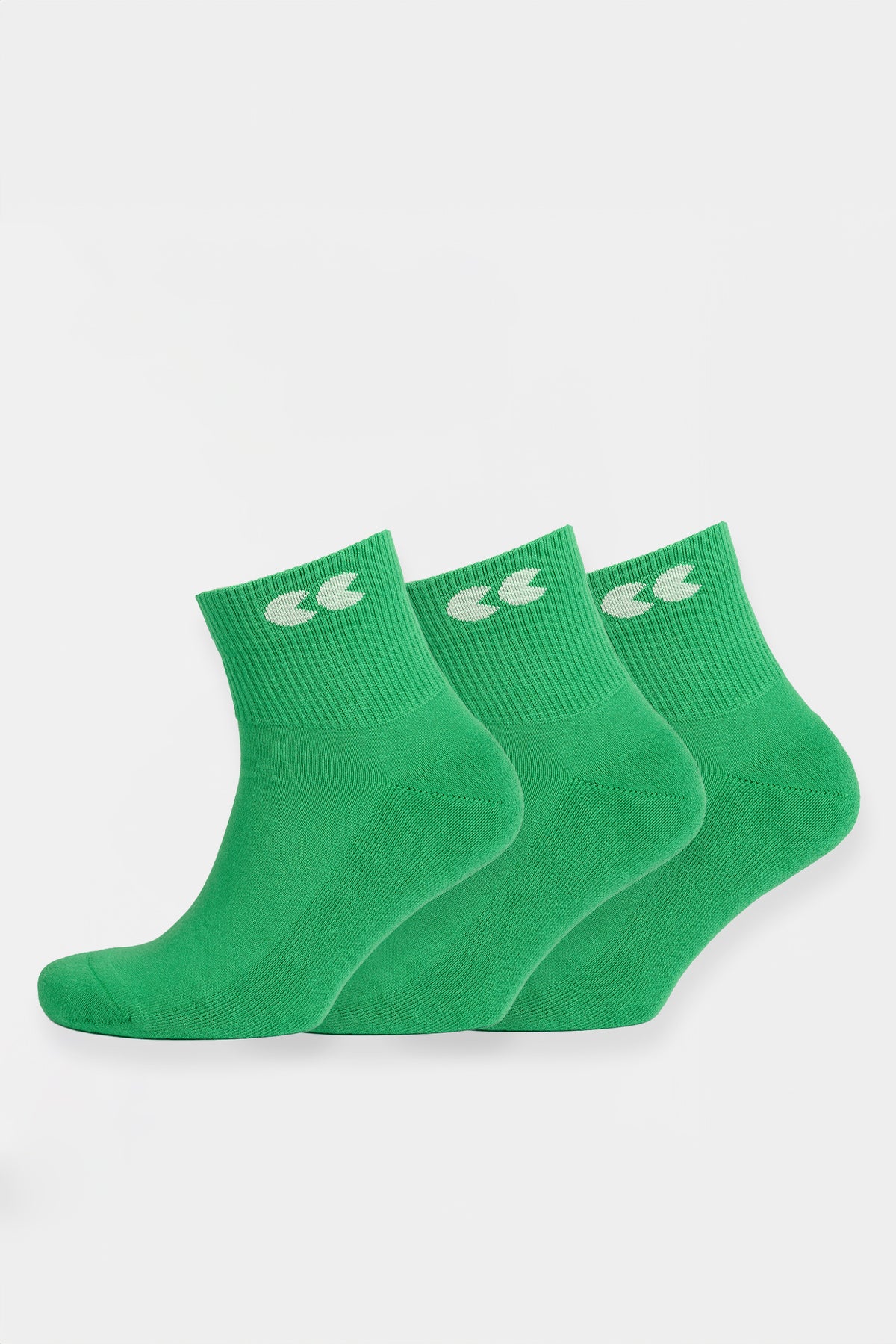 Image showing 3 pack of sports ankle sock in apple green