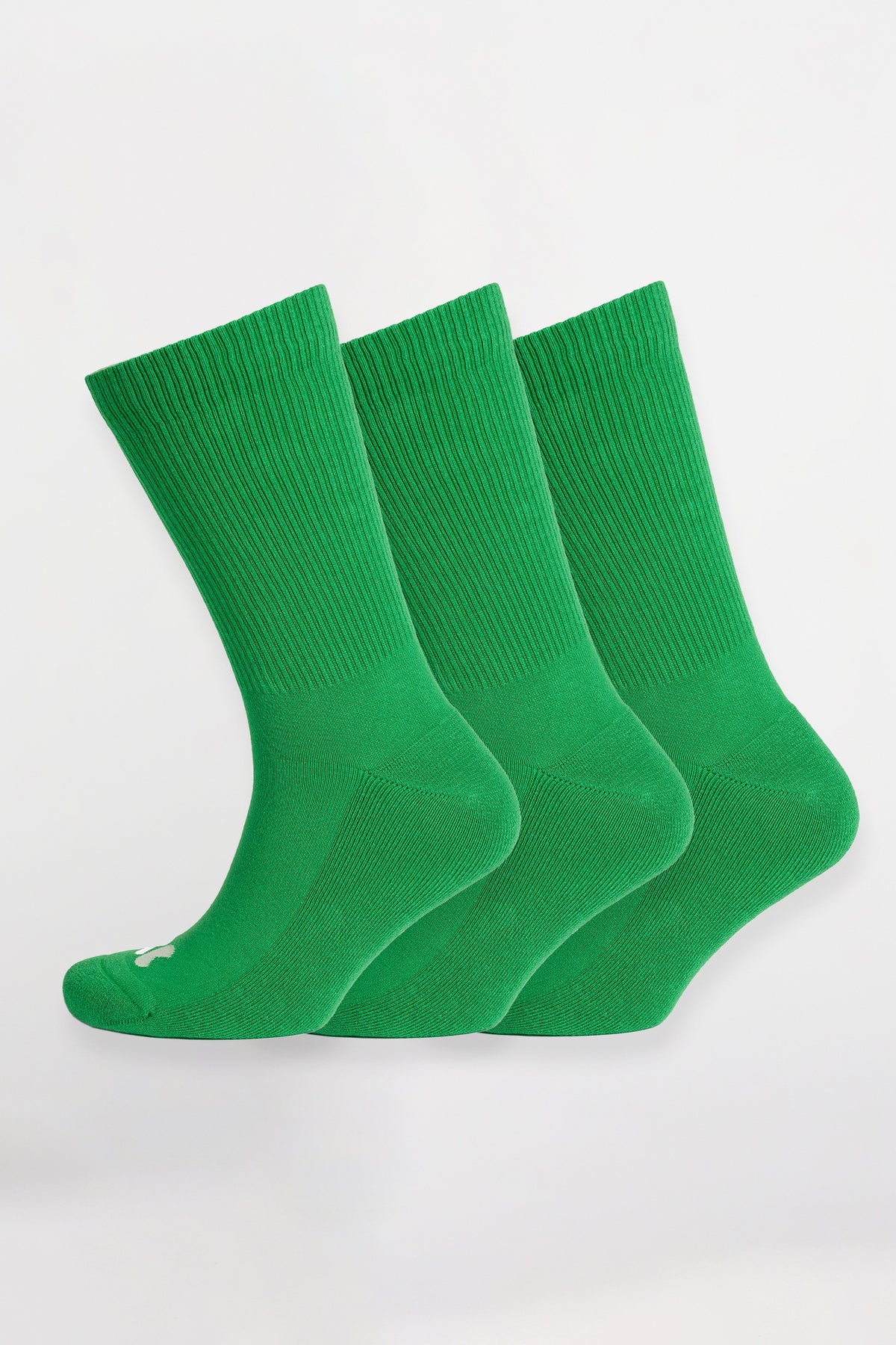 
            Single Colour Sports Calf Sock 3 Pack - Apple Green