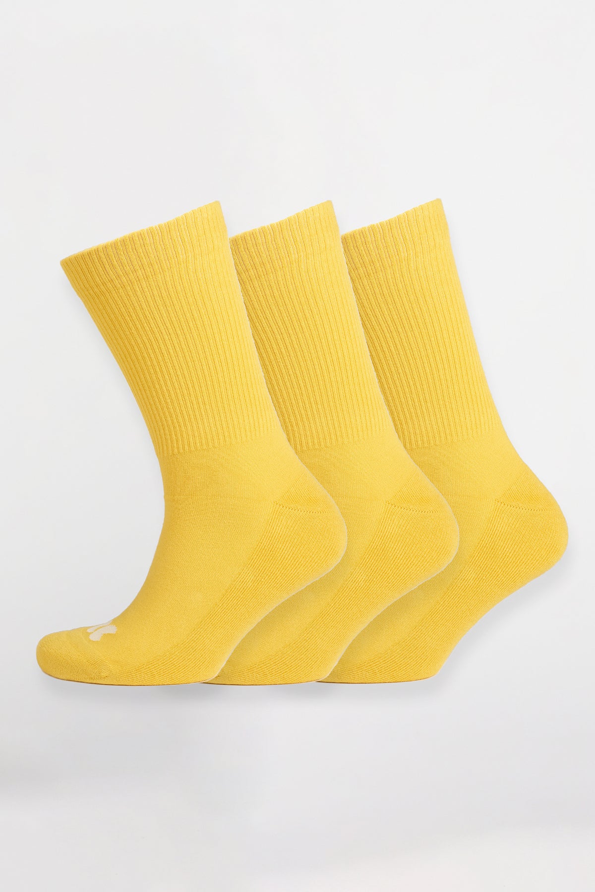 
            Single Colour Sports Calf Sock 3 Pack - Canary Yellow