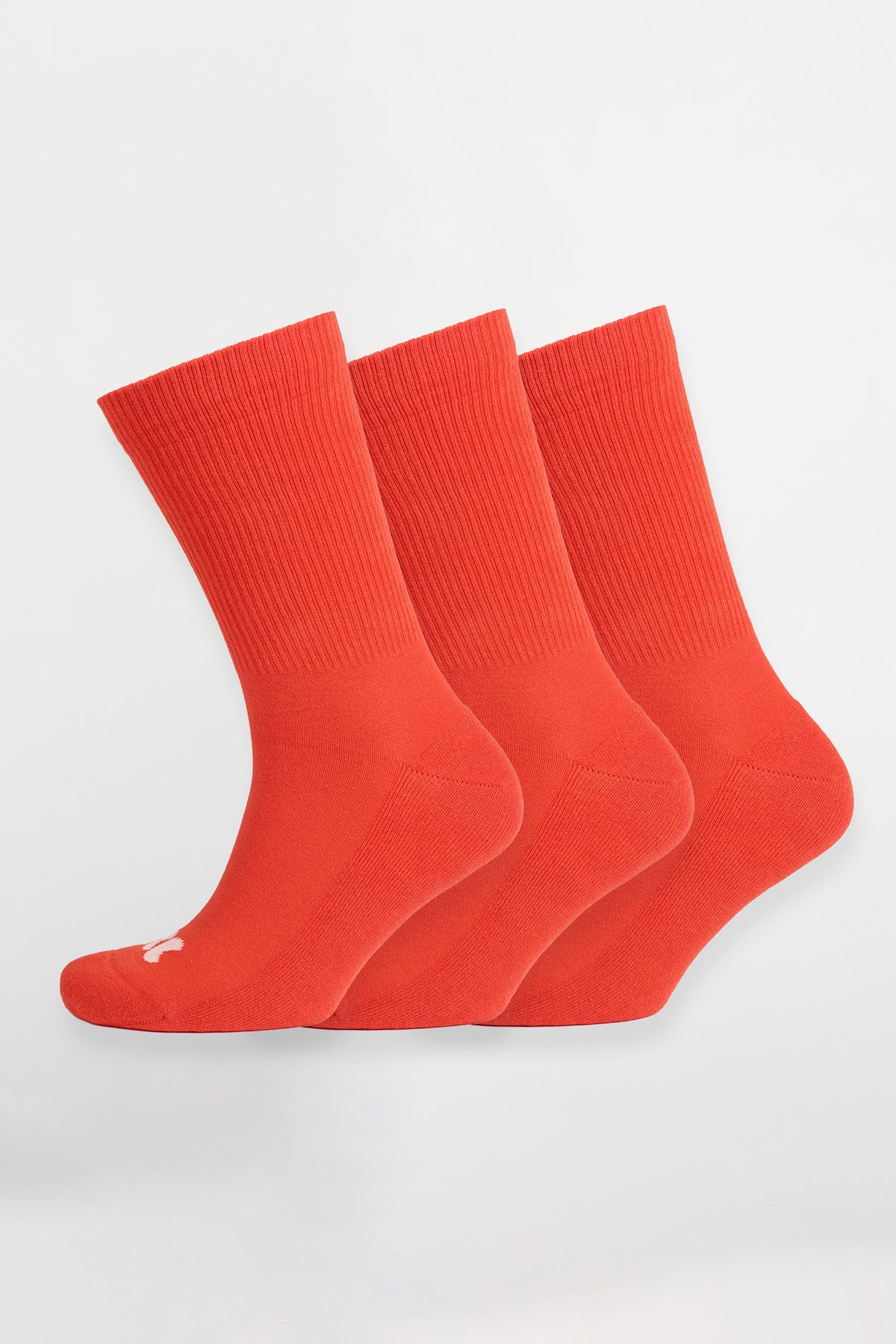 
            Single Colour Sports Calf Sock 3 Pack - Flame Red