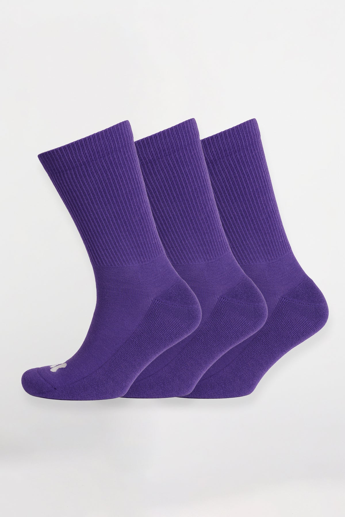 
            Single Colour Sports Calf Sock 3 Pack - Purple