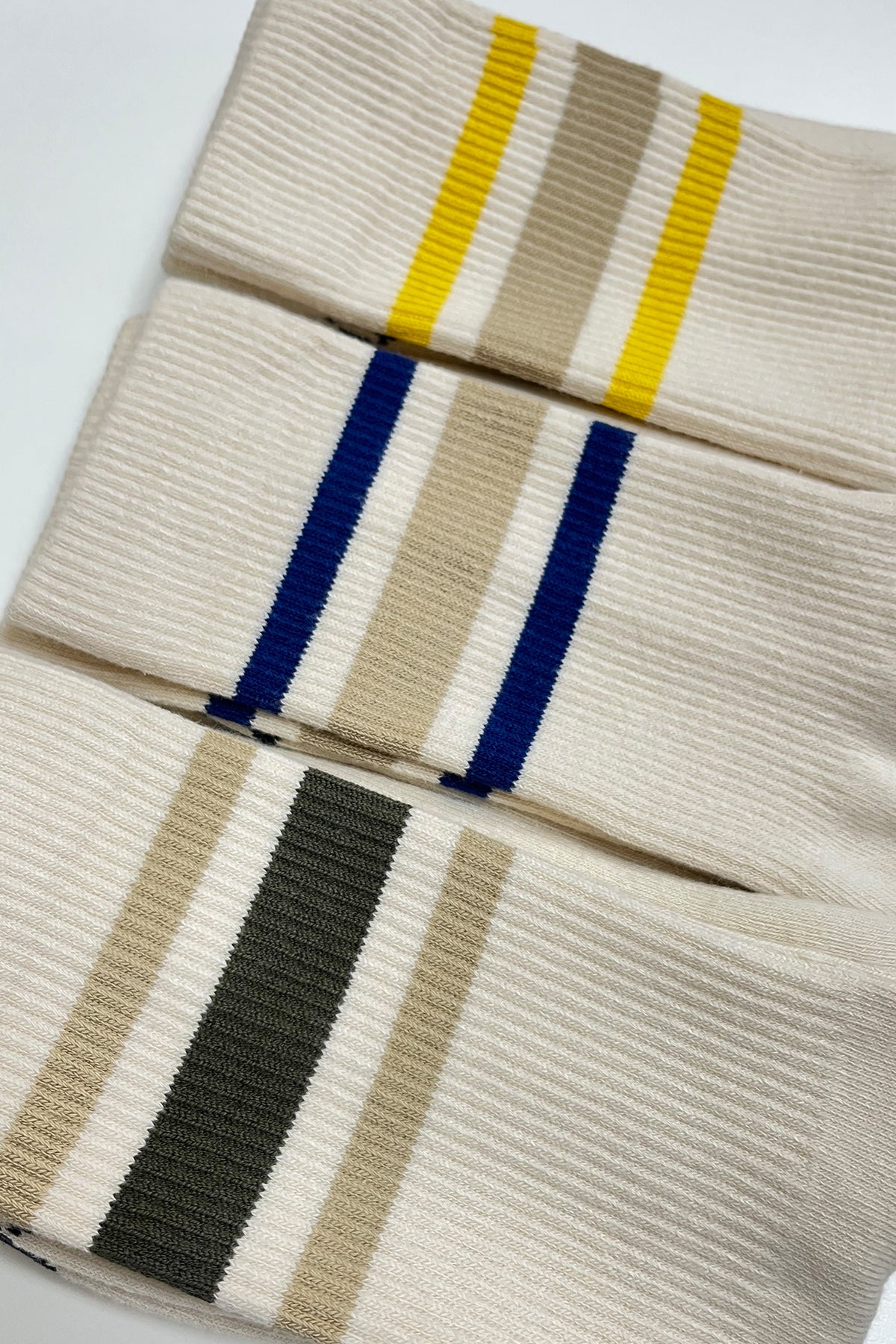 Sports Cotton Sock Calf 3 Pack - Ecru Multi Beige