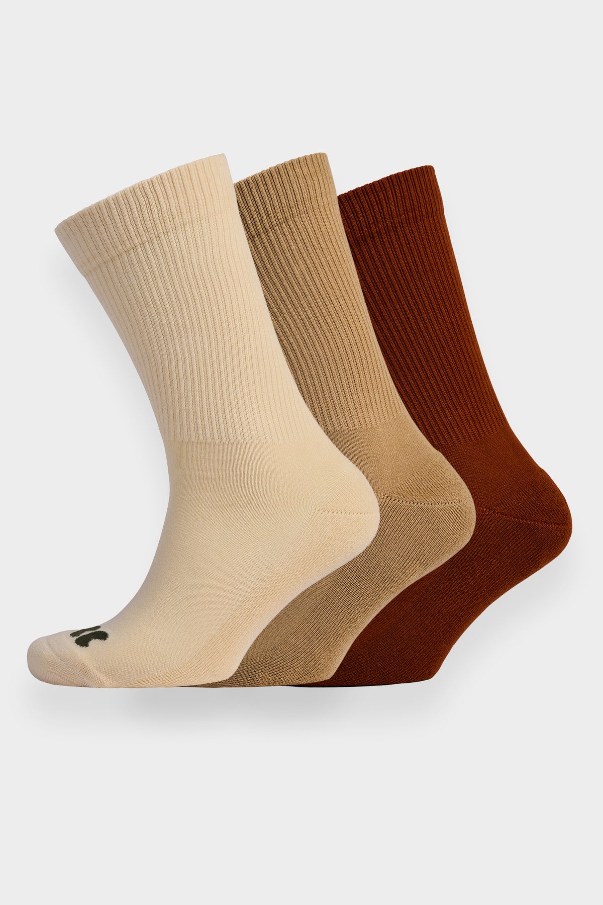 Sports Cotton Socks Calf Mixed Pack - Ecru/Beige/Cinnamon