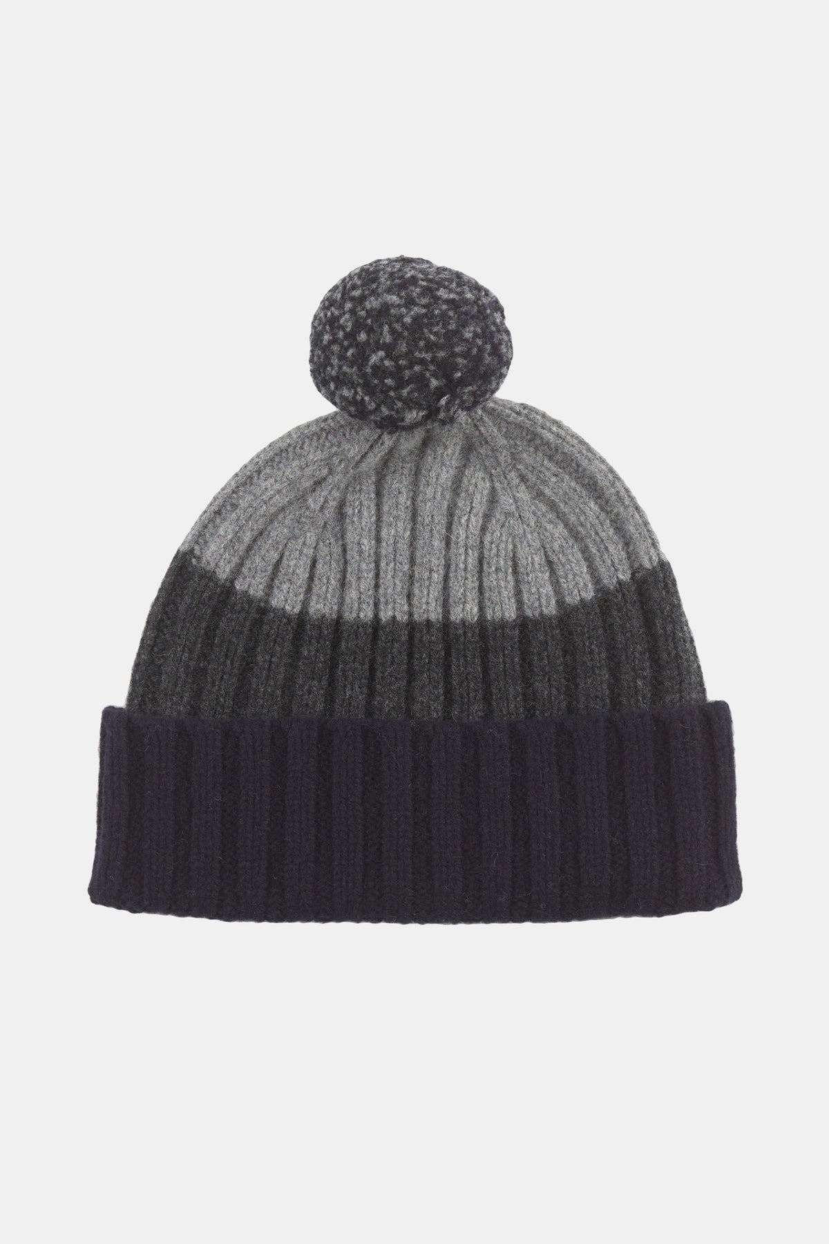 unisex lambswool stripe hat grey charcoal navy
