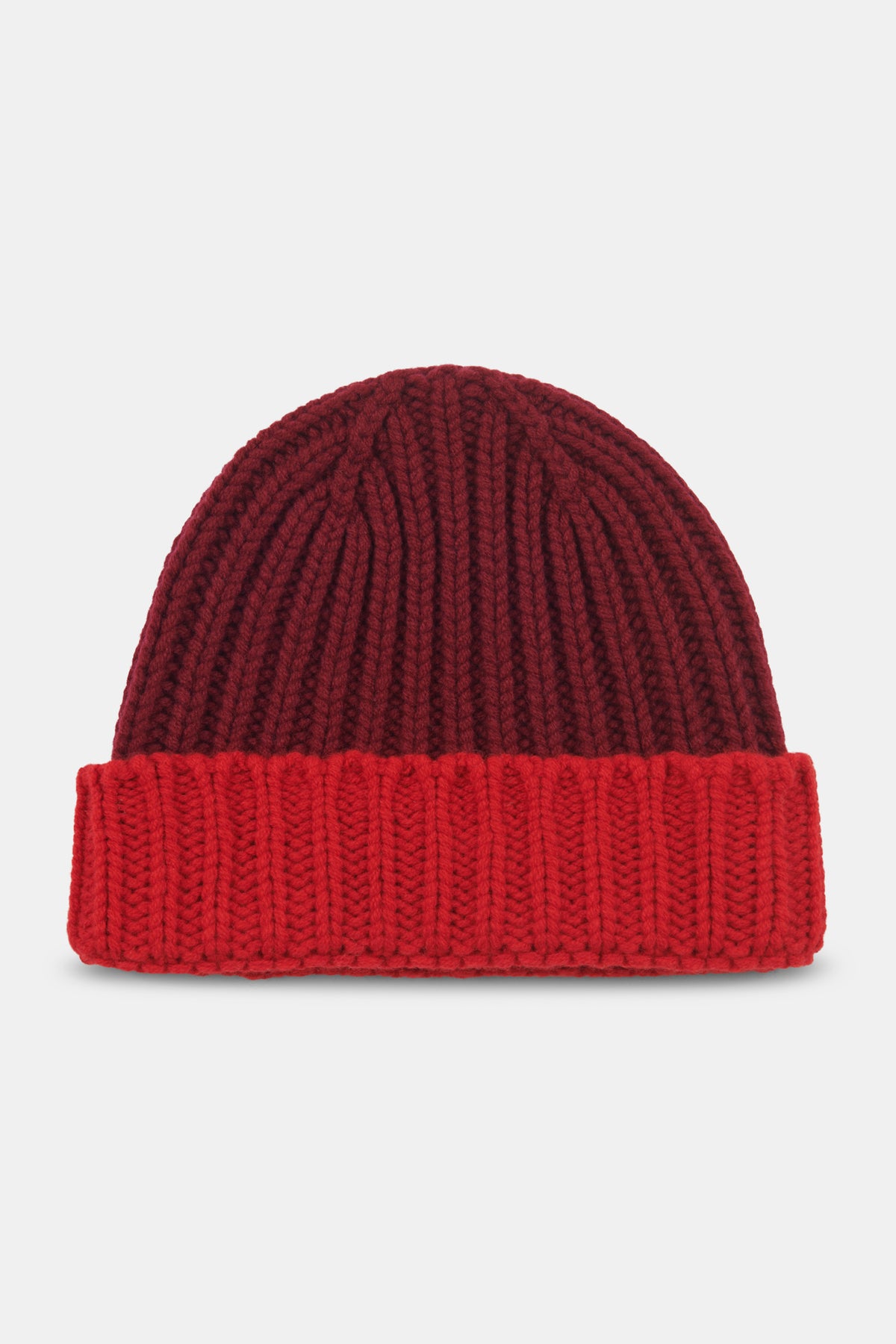 Lambswool Two Tone Hat - Burgundy