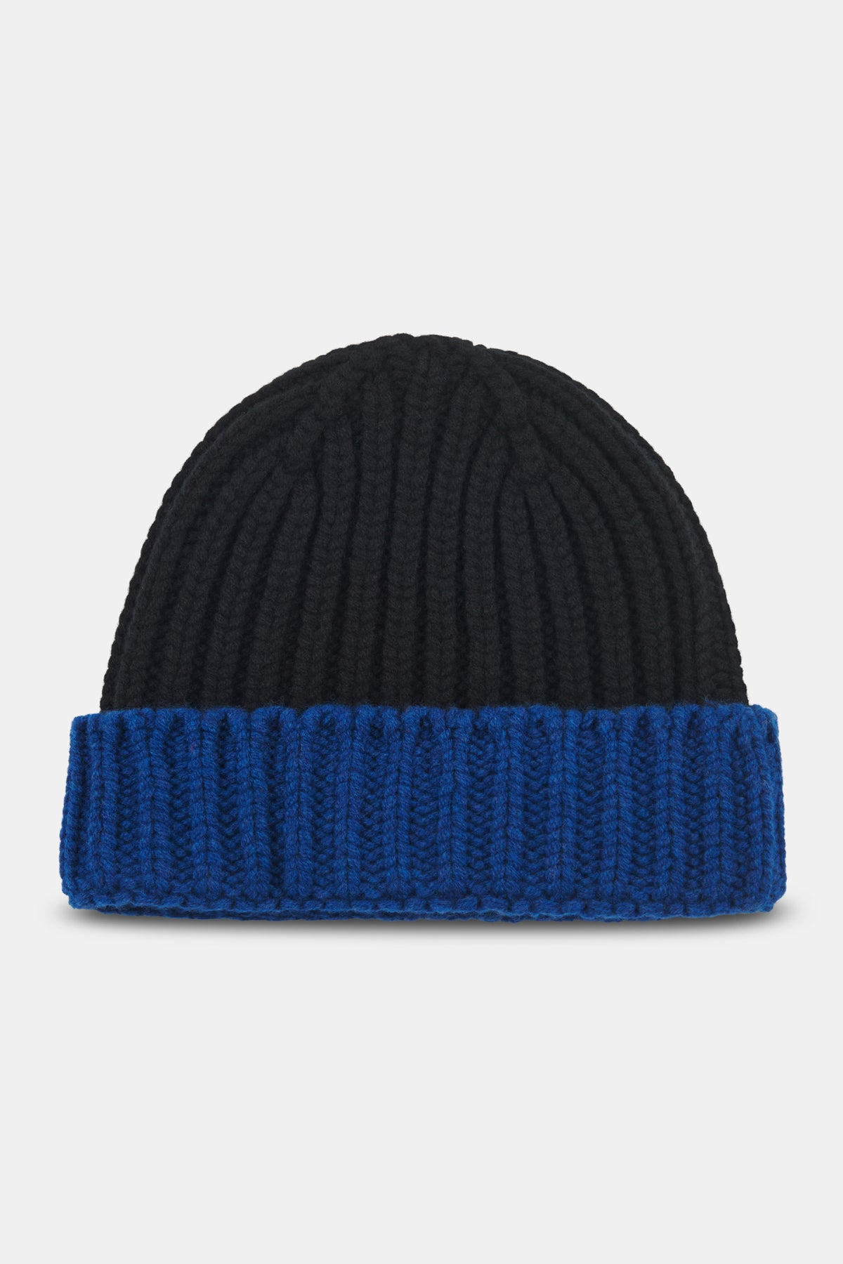 Lambswool Two Tone Hat- Navy