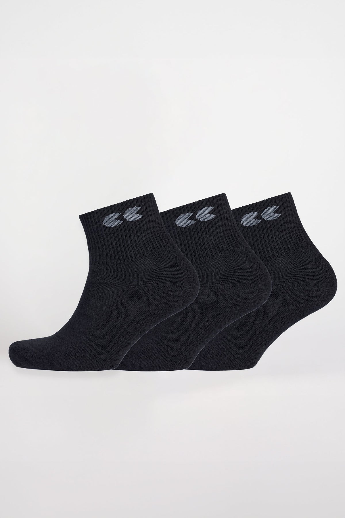 
            Logo Sports Cotton Sock Ankle 3 Pack - Black