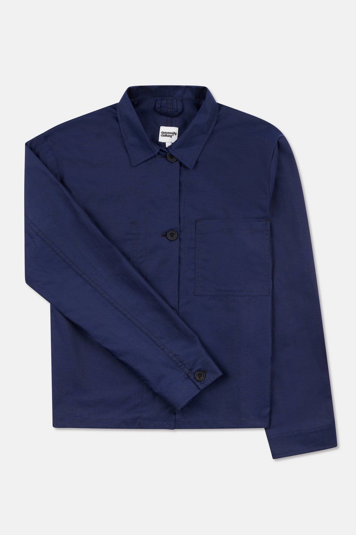 Flatlay of women's Elena shirt in navy.