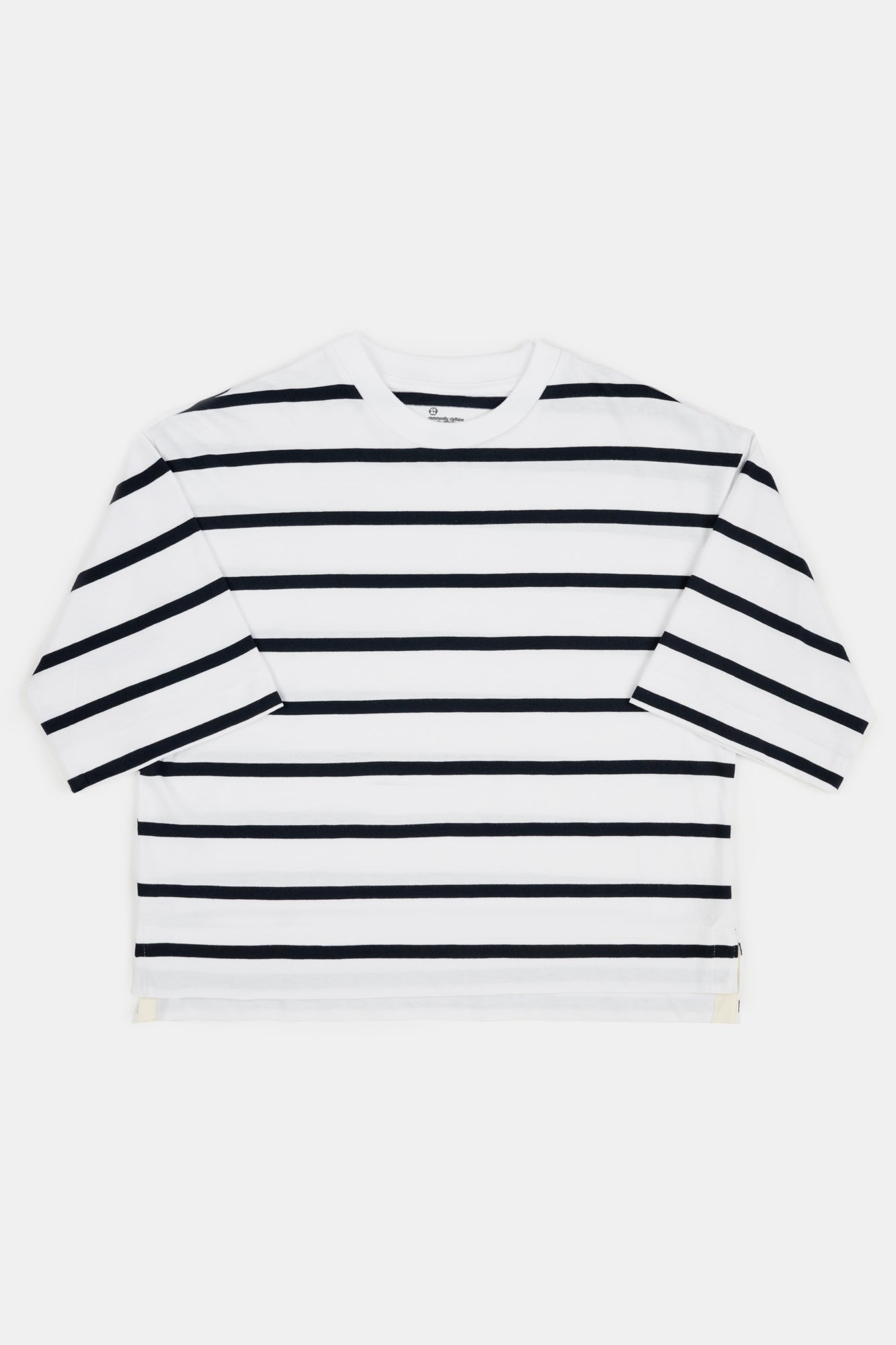 Womens Plastic Free Boxy T-Shirt - White/Navy