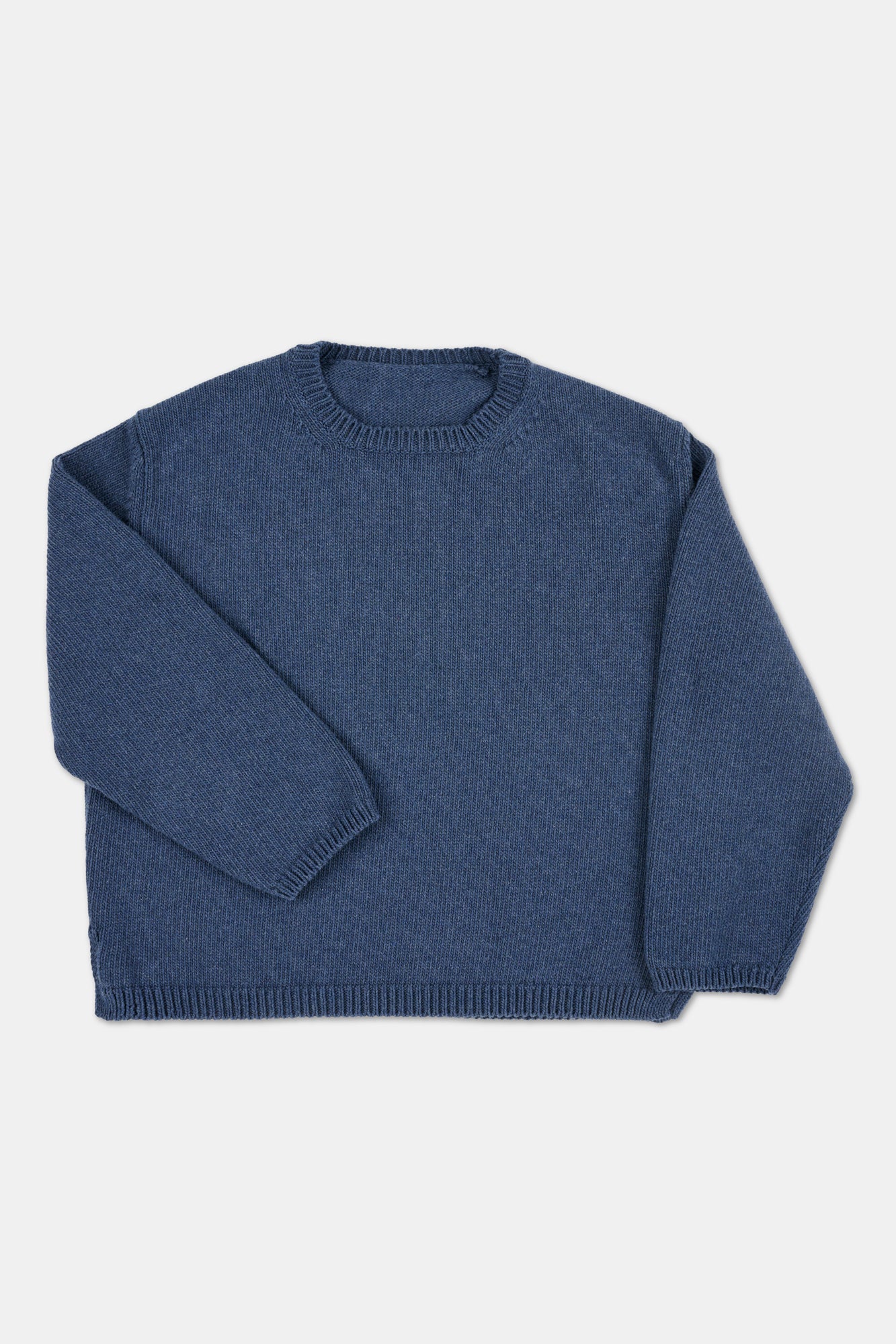 WOMENS COTTON CREW NECK - DENIM MARL