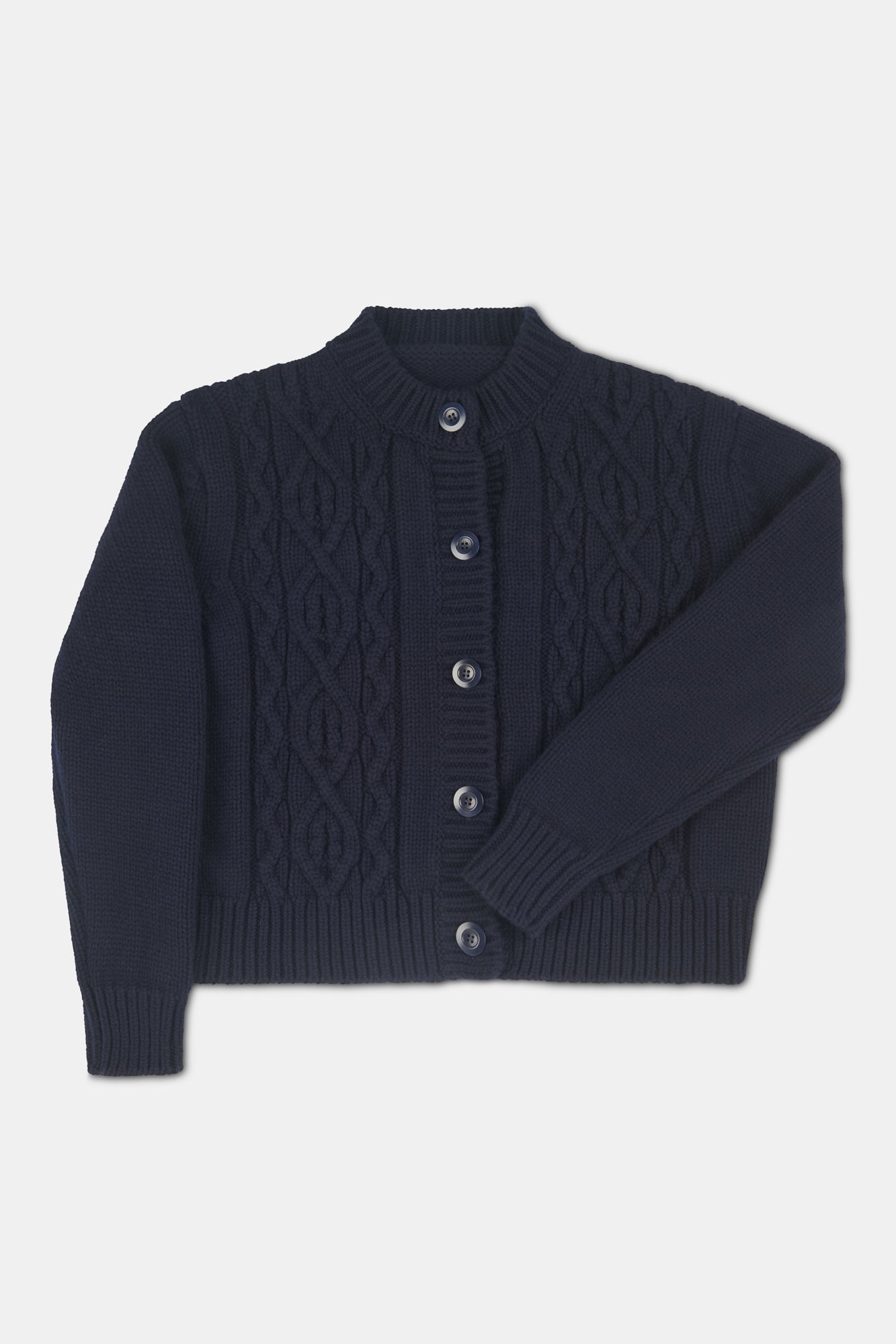 Women's Heavy Cable Cardigan Navy