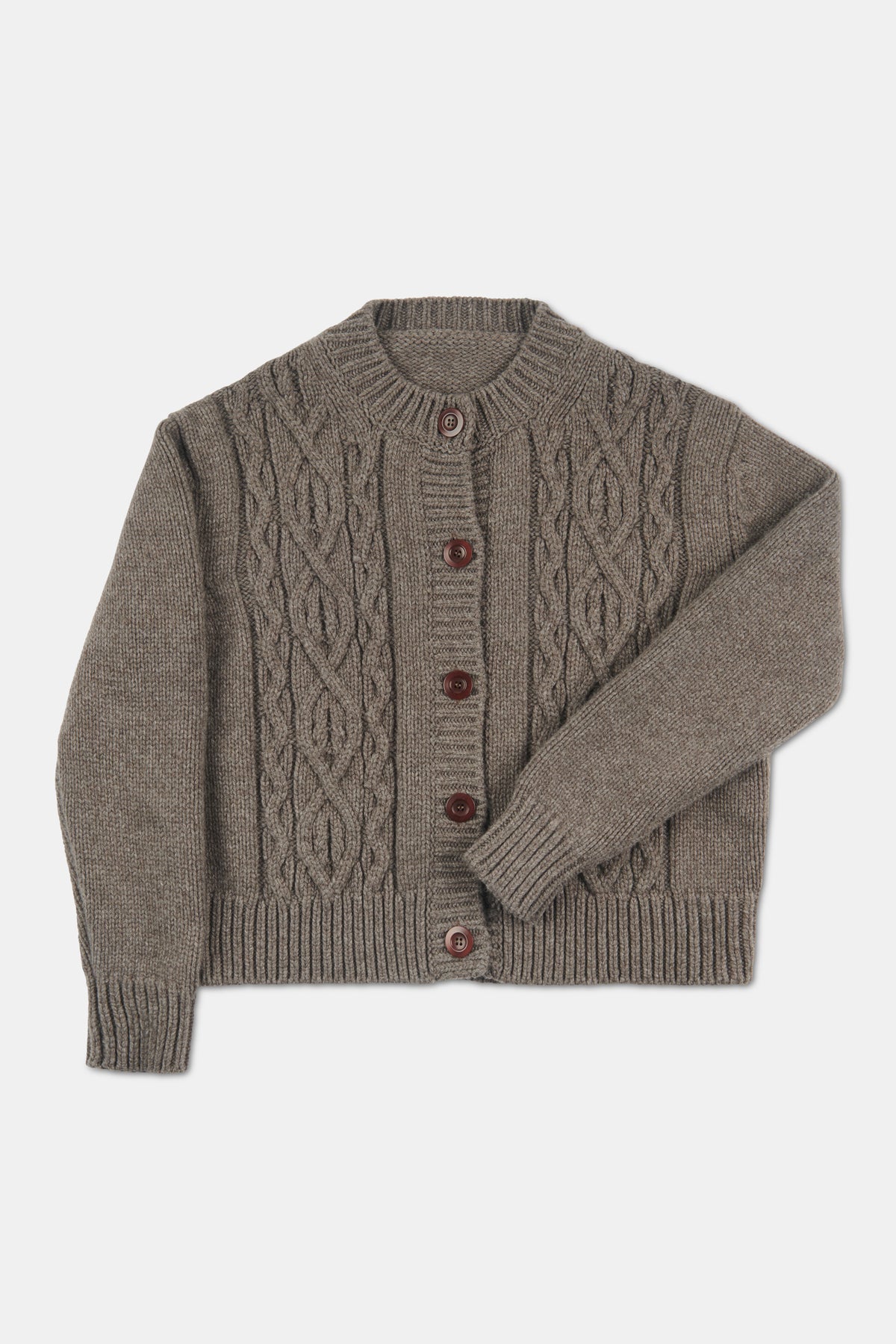 Women's Heavy Cable Cardigan Truffle