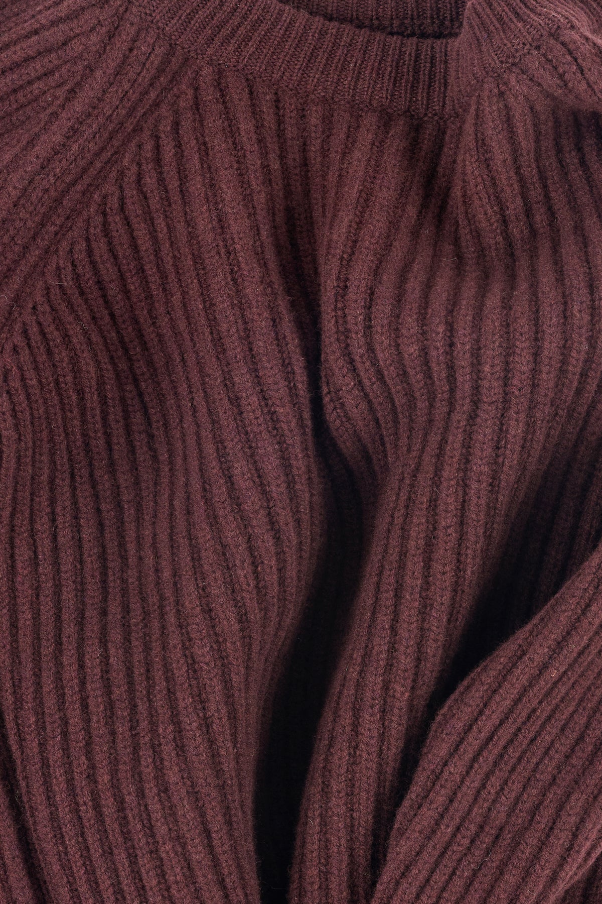 Women's Lambswool Fisherman Ribbed Jumper - Choc