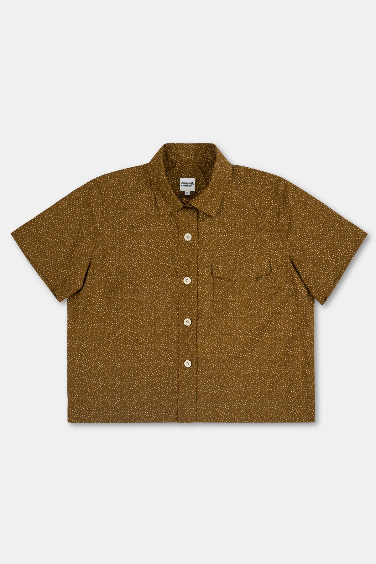 Penny Cropped Polka Dot Print Shirt - Brown/Bone