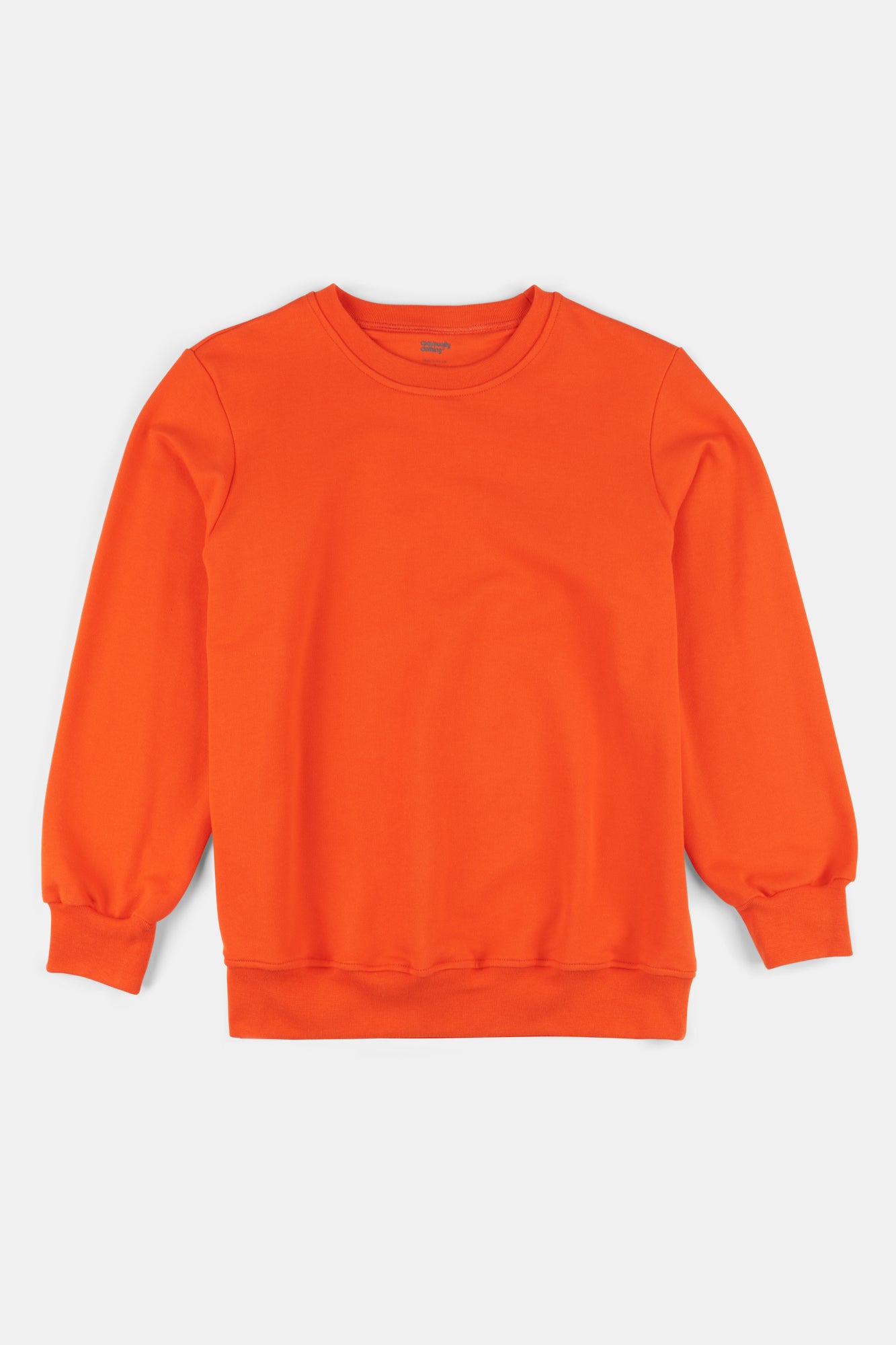 Flatlay of women's sweatshirt in flame.