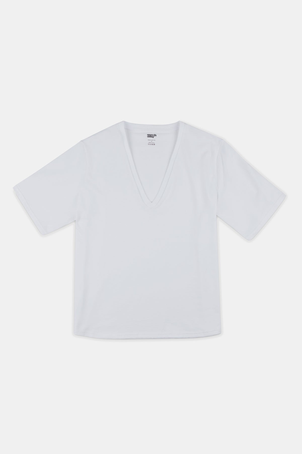 Women's Short Sleeve V-neck T Shirt - White