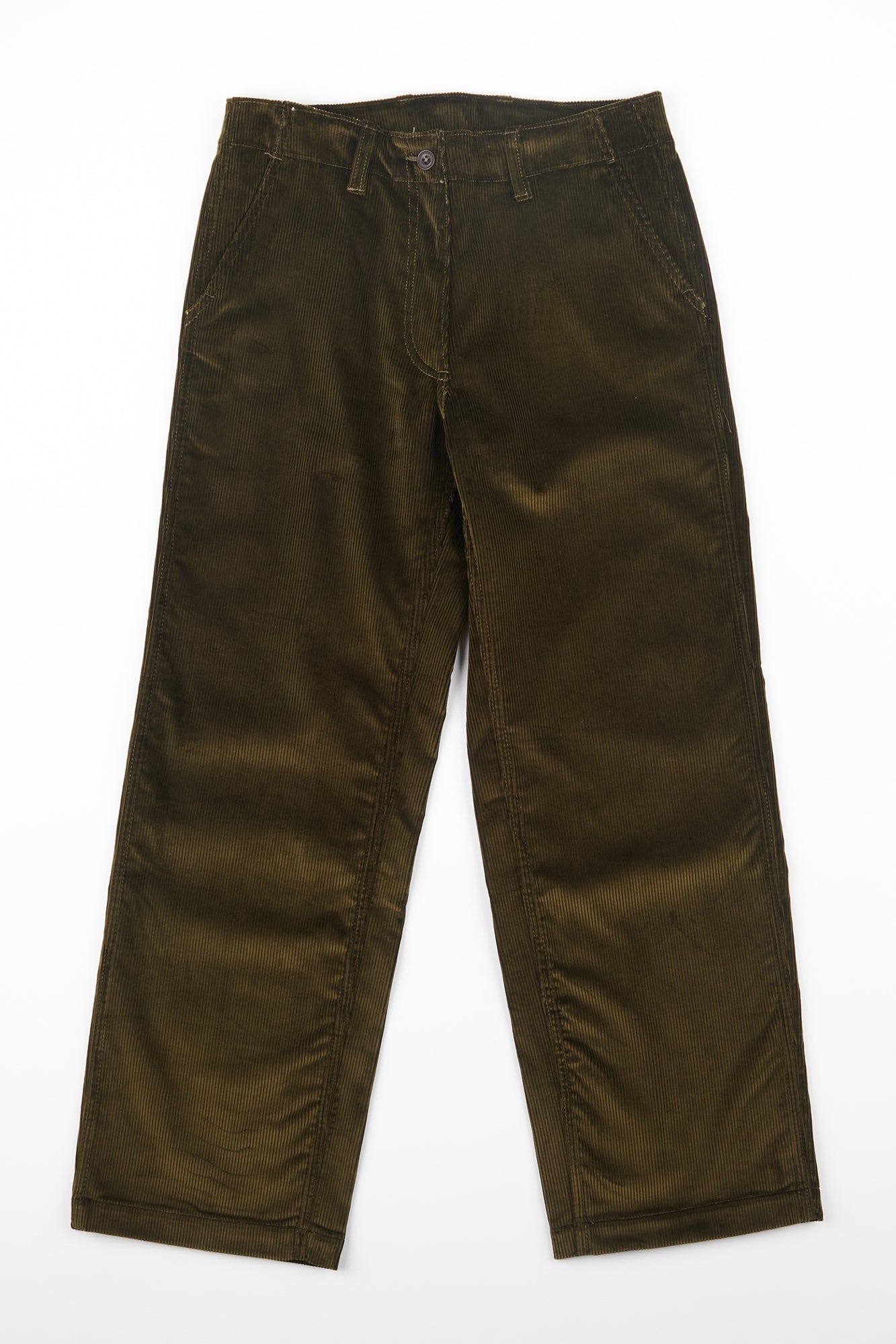 Women's work corduroy trousers in olive
