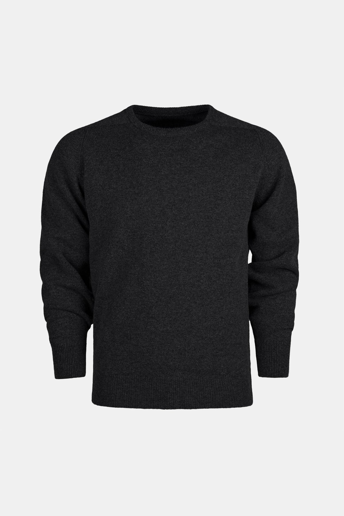 
            Men&#39;s Lambswool Saddle Shoulder Crew Neck - Charcoal