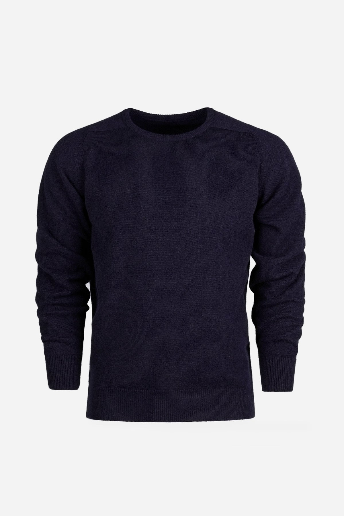 
            Men&#39;s Lambswool Saddle Shoulder Crew Neck - Navy