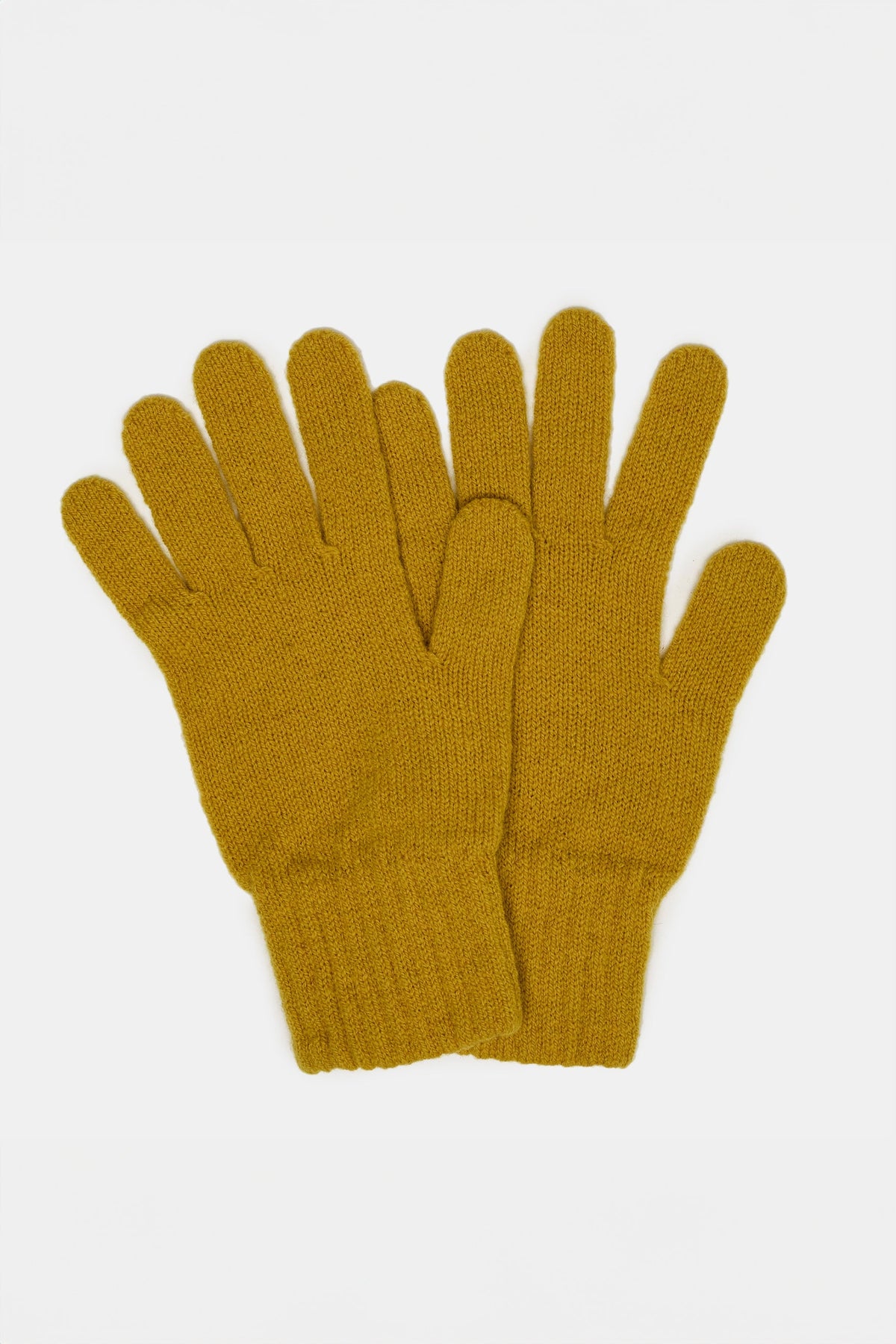 
            2 ply Lambswool Gloves - Mustard